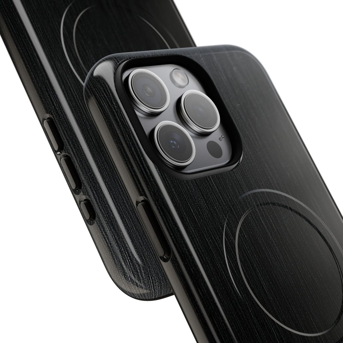 Obsidian Brushed Steel · Tough 2.0 Magnetic Phone Case for iPhone · Black