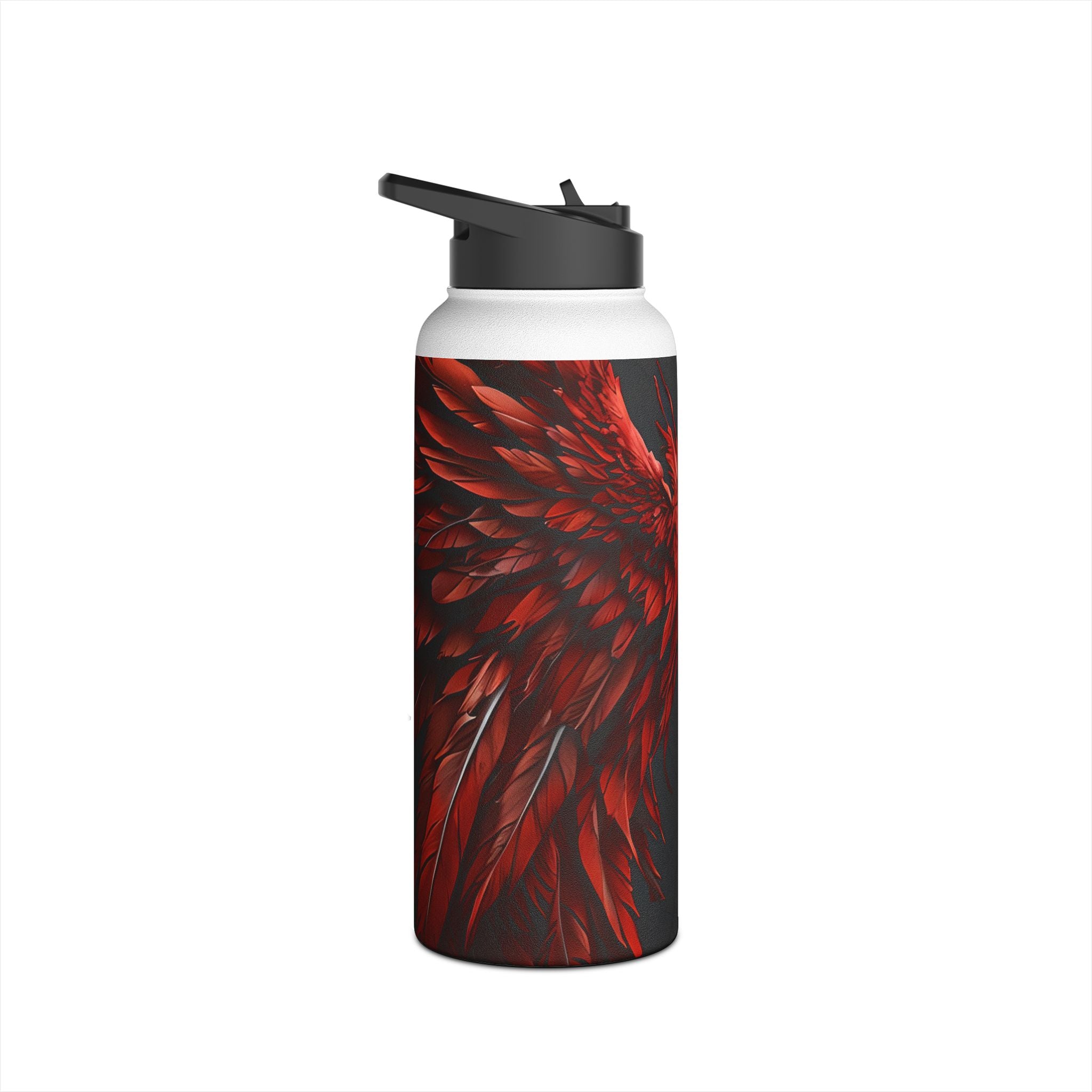 Crimson Silver Wings - Stainless Steel Water Bottle
