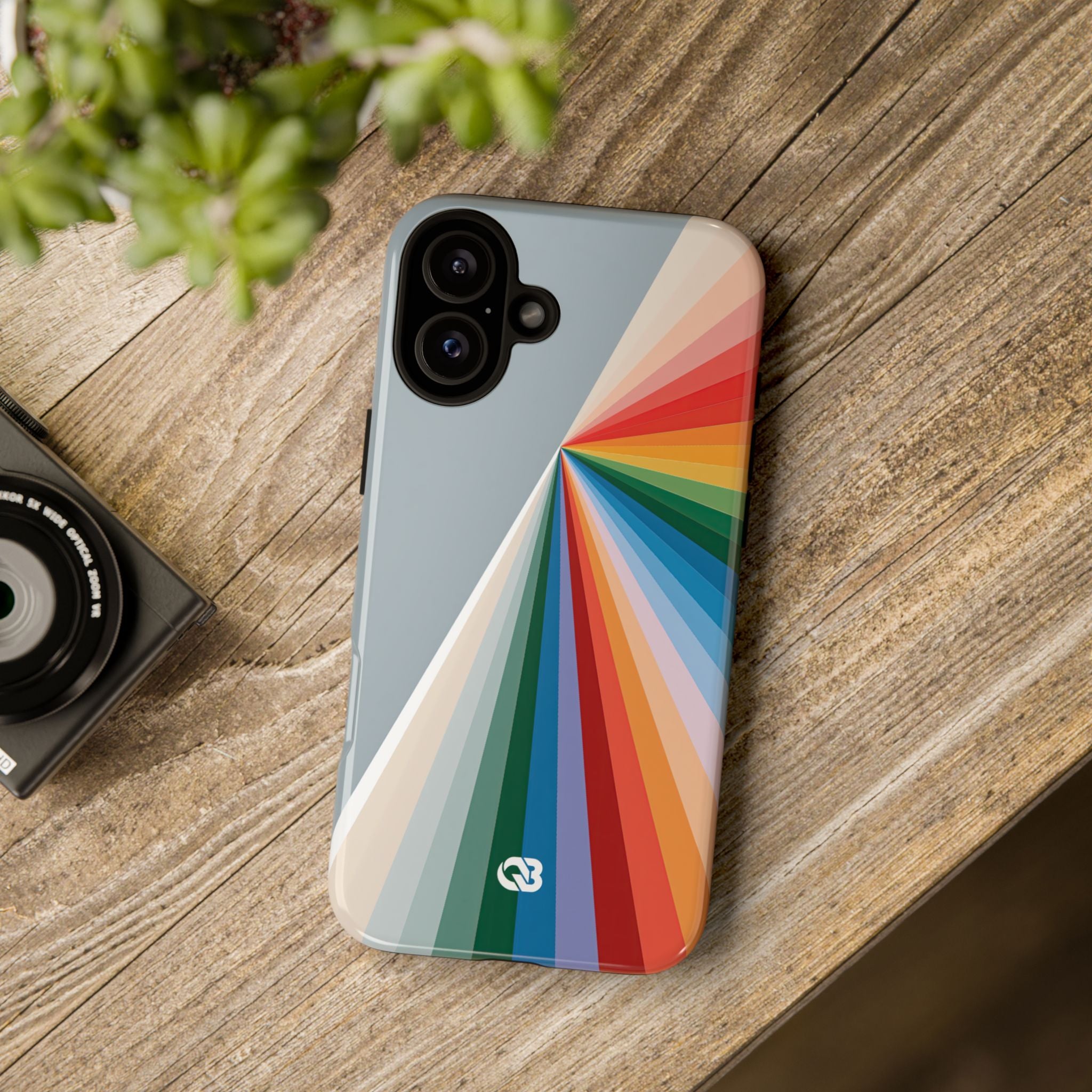 Grey Tough Phone Case for iPhone - Slate Prism Burst