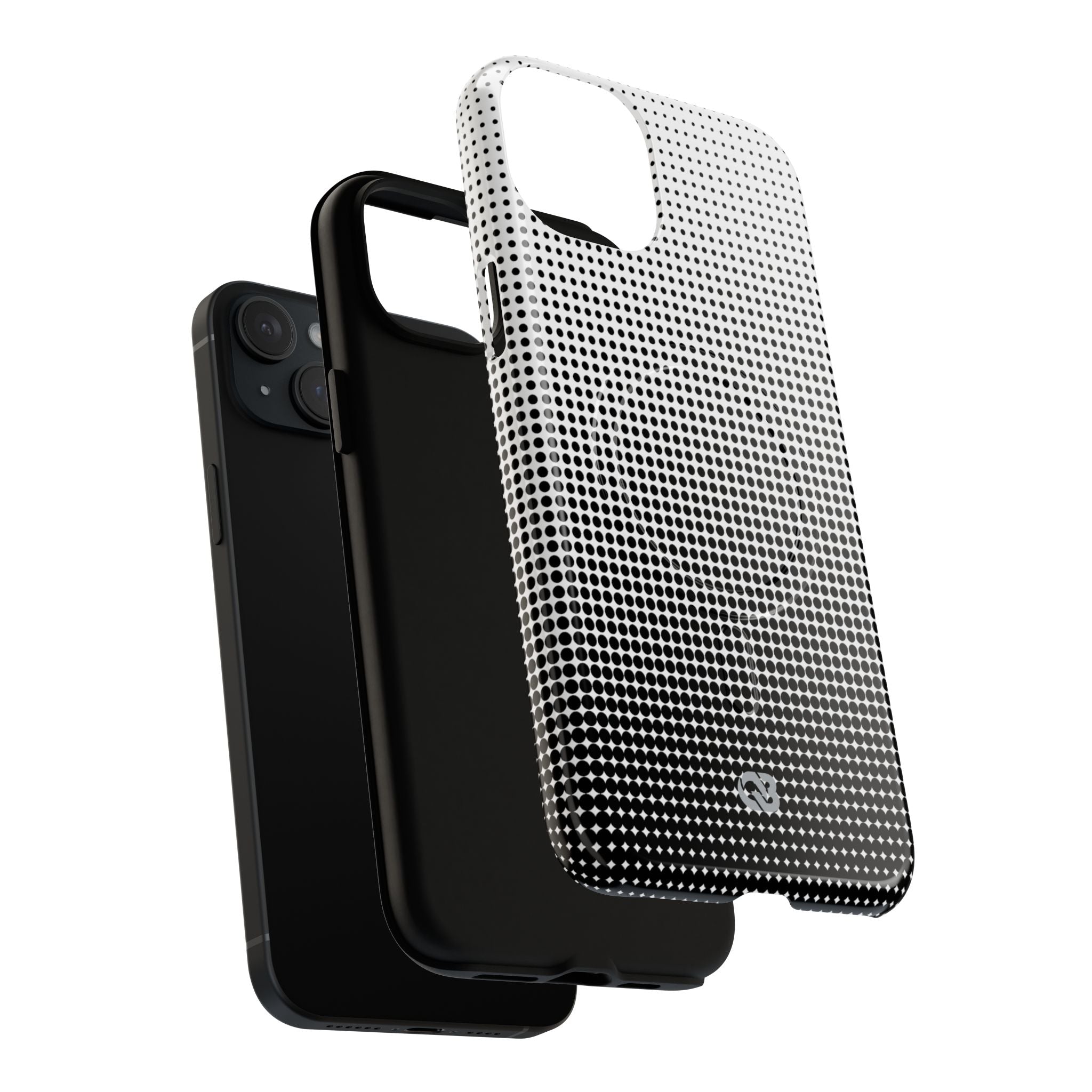 Black Tough 2.0 Magsafe Phone Case for iPhone - Obsidian Halftone Flux
