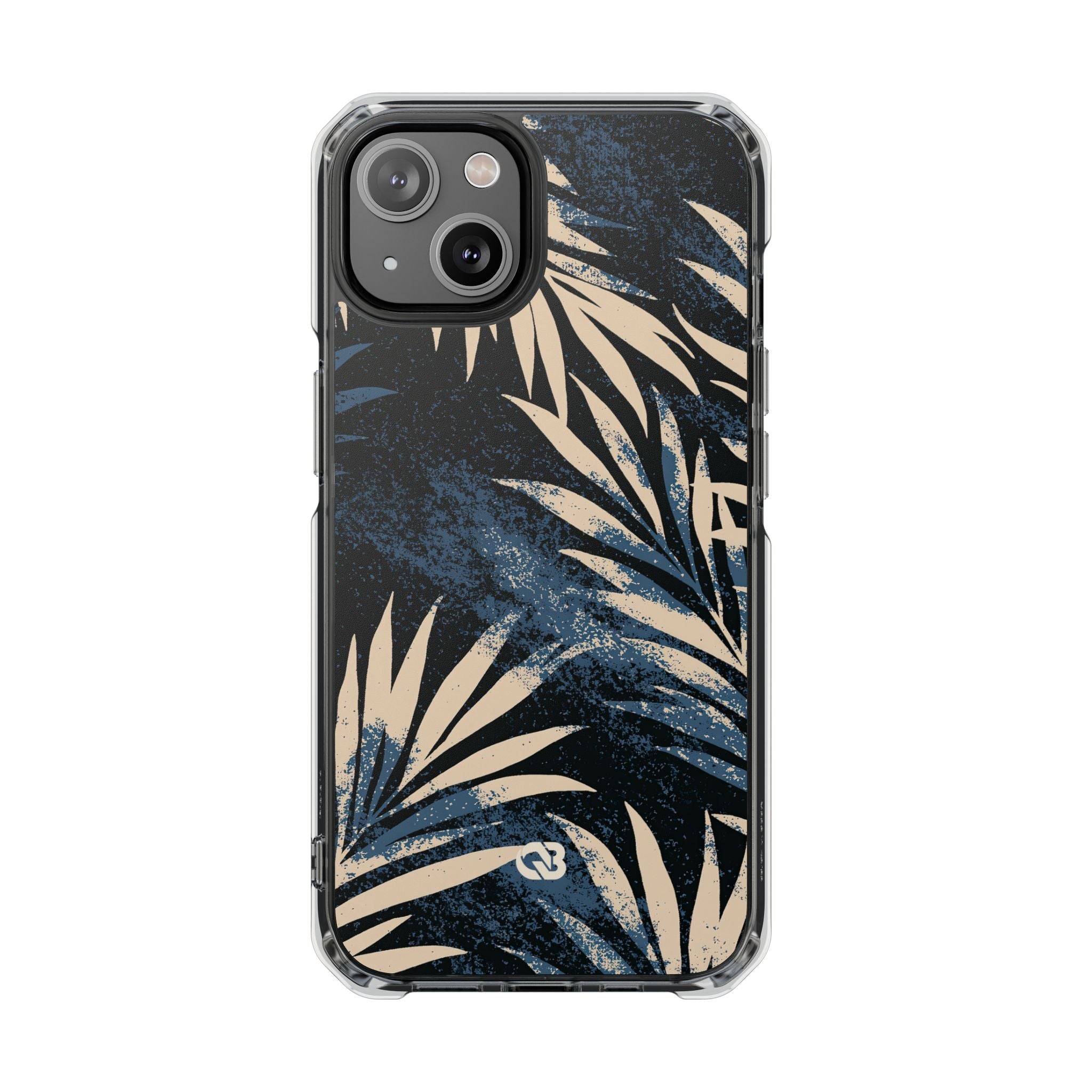 Blue Impact MagSafe Phone Case for iPhone - Midnight Indigo Palm