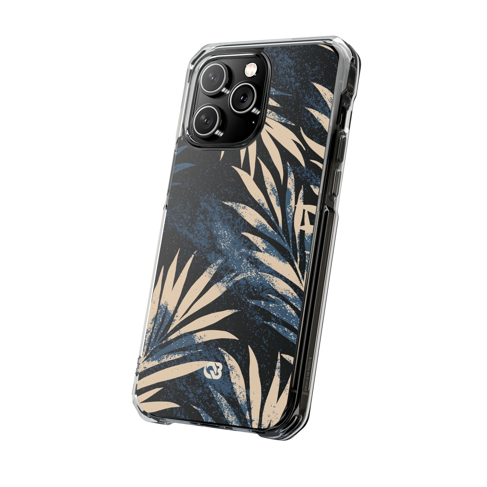 Blue Impact MagSafe Phone Case for iPhone - Midnight Indigo Palm