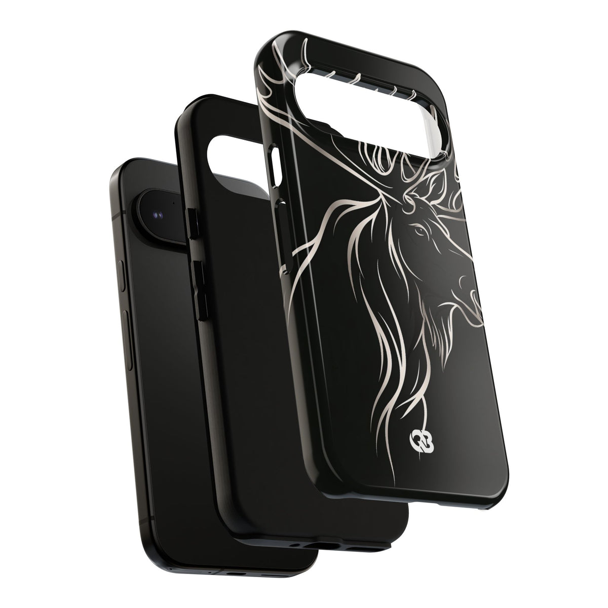 Nordic Moose Contour · Tough Phone Case for Pixel · Black