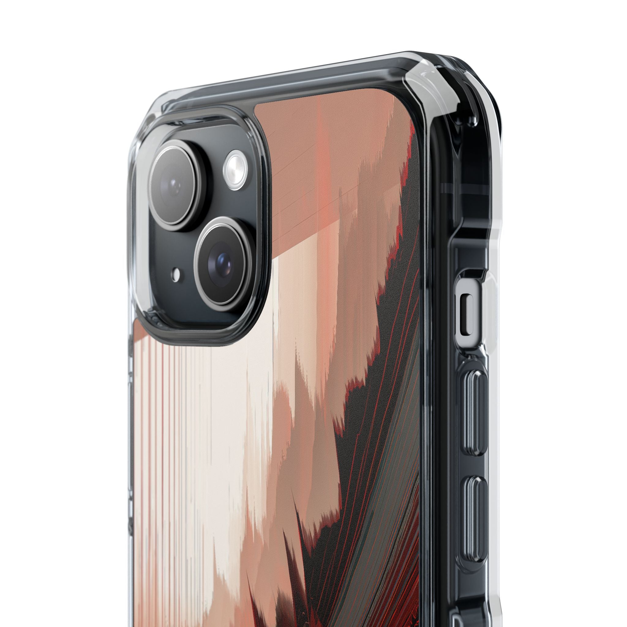 Red Impact MagSafe Phone Case for iPhone - Crimson Pulse Horizon
