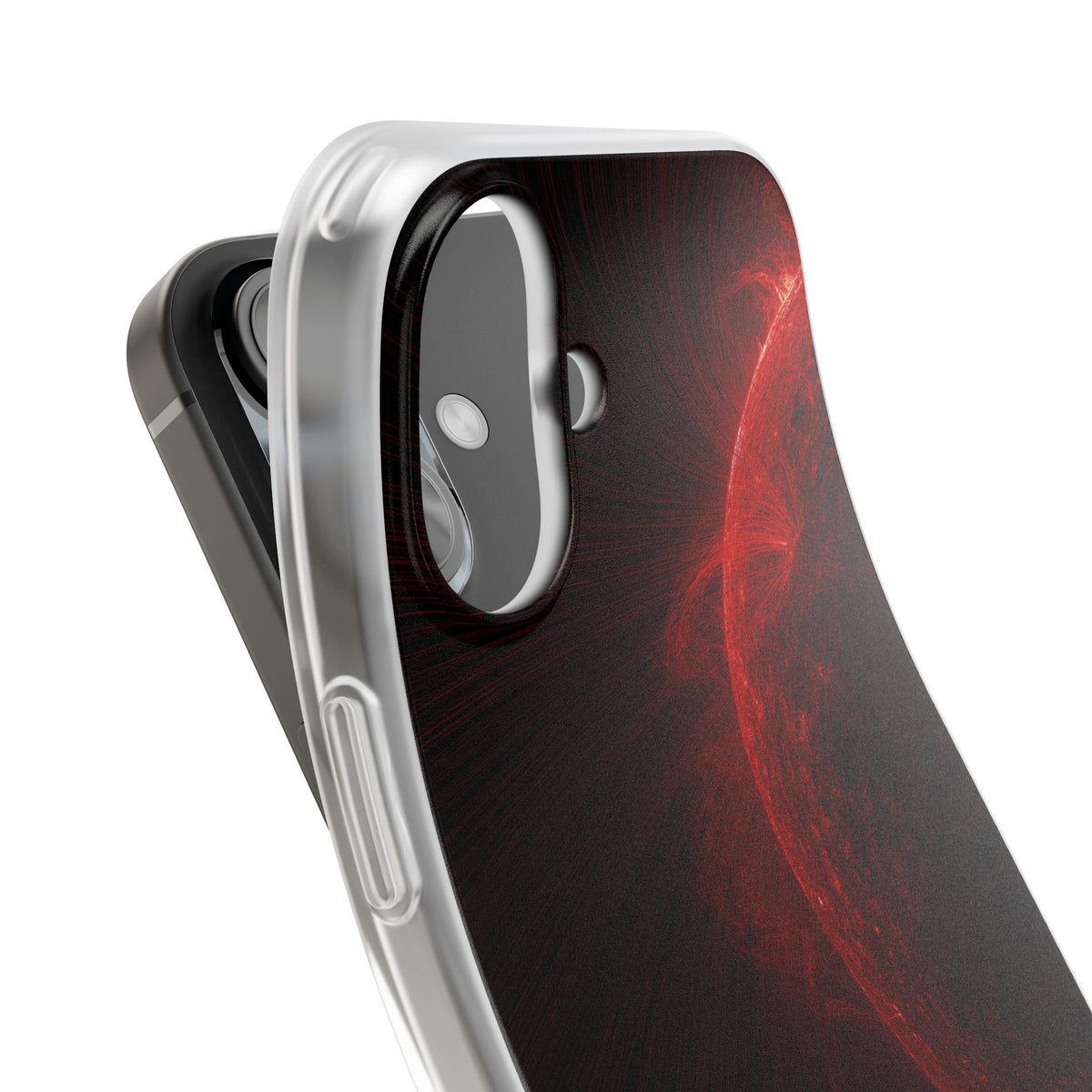Red Lite Phone Case for iPhone - Solar Crimson Flare