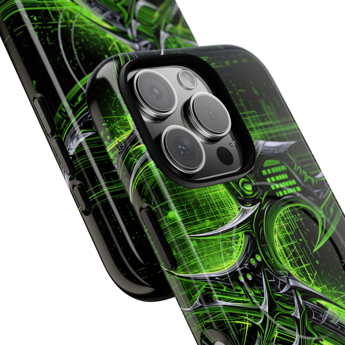 Cyber Sigil Grid · Tough 2.0 Magnetic Phone Case for iPhone · Green