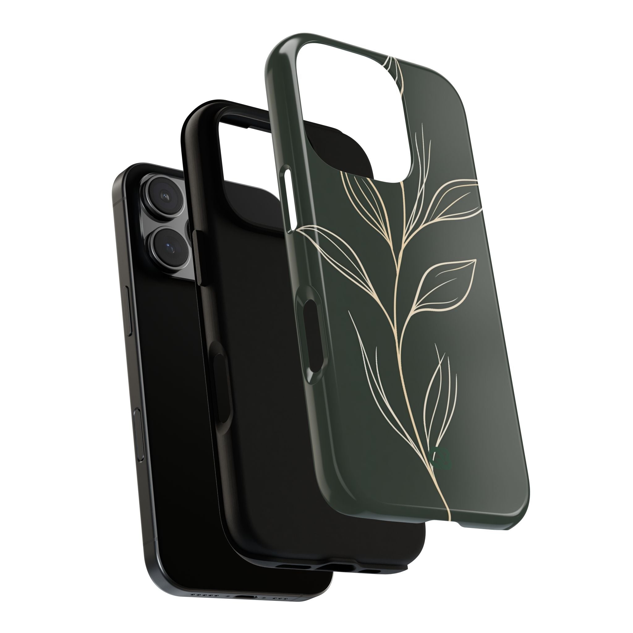 Green Tough Phone Case for iPhone - Deep Moss Willow