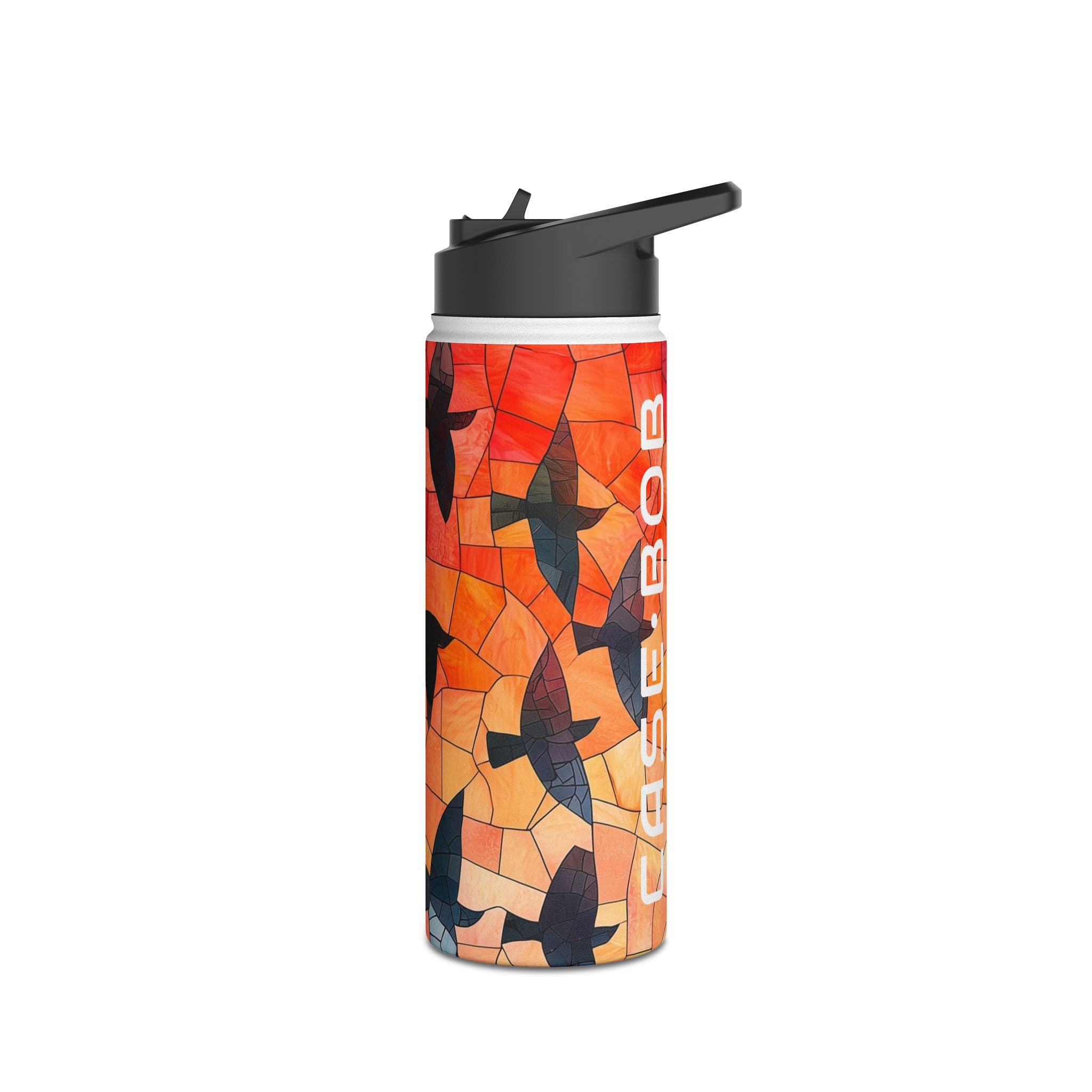 Stained Glass Birds - Stainless Steel Water Bottle