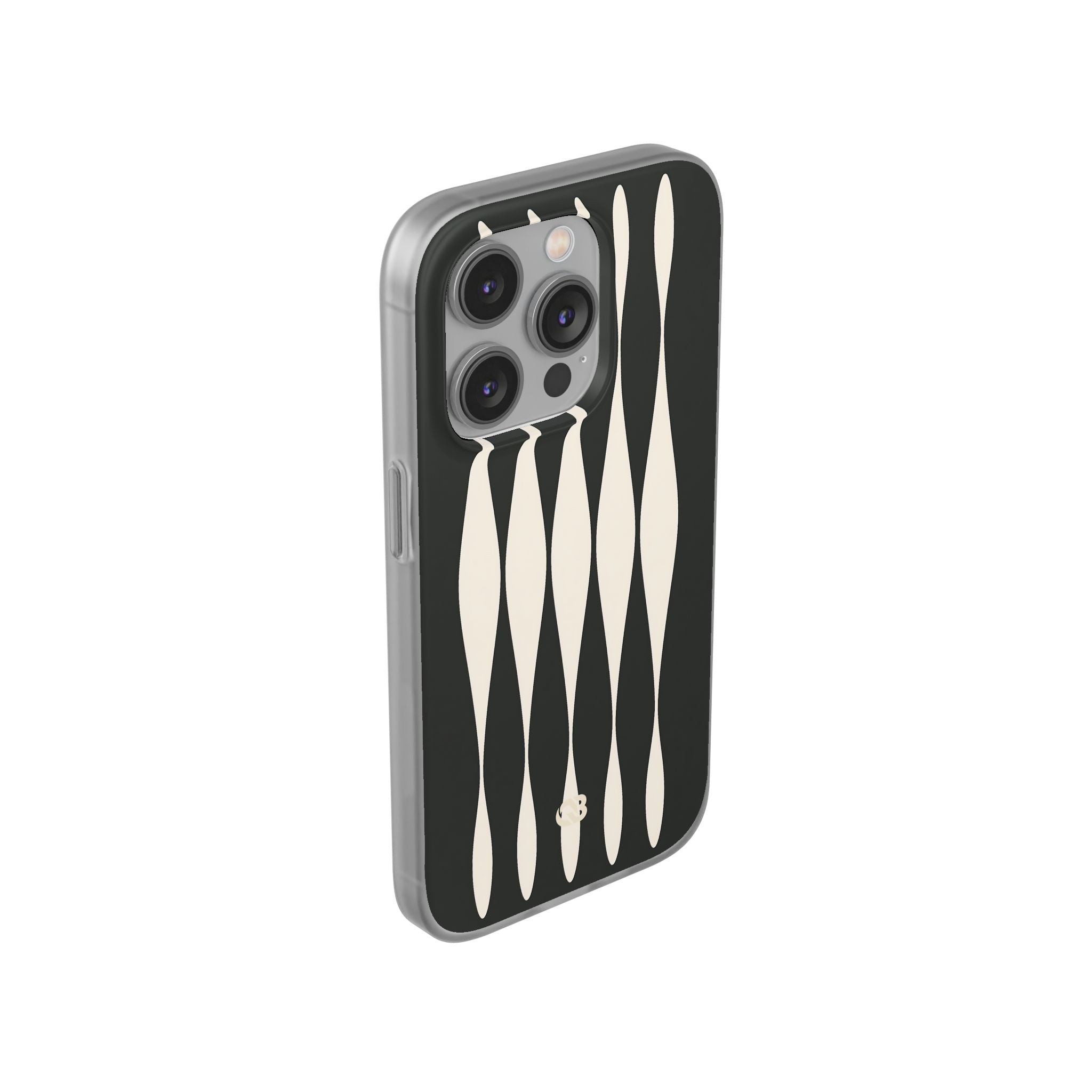 Black Lite Phone Case for iPhone - Ivory Spindle Grid