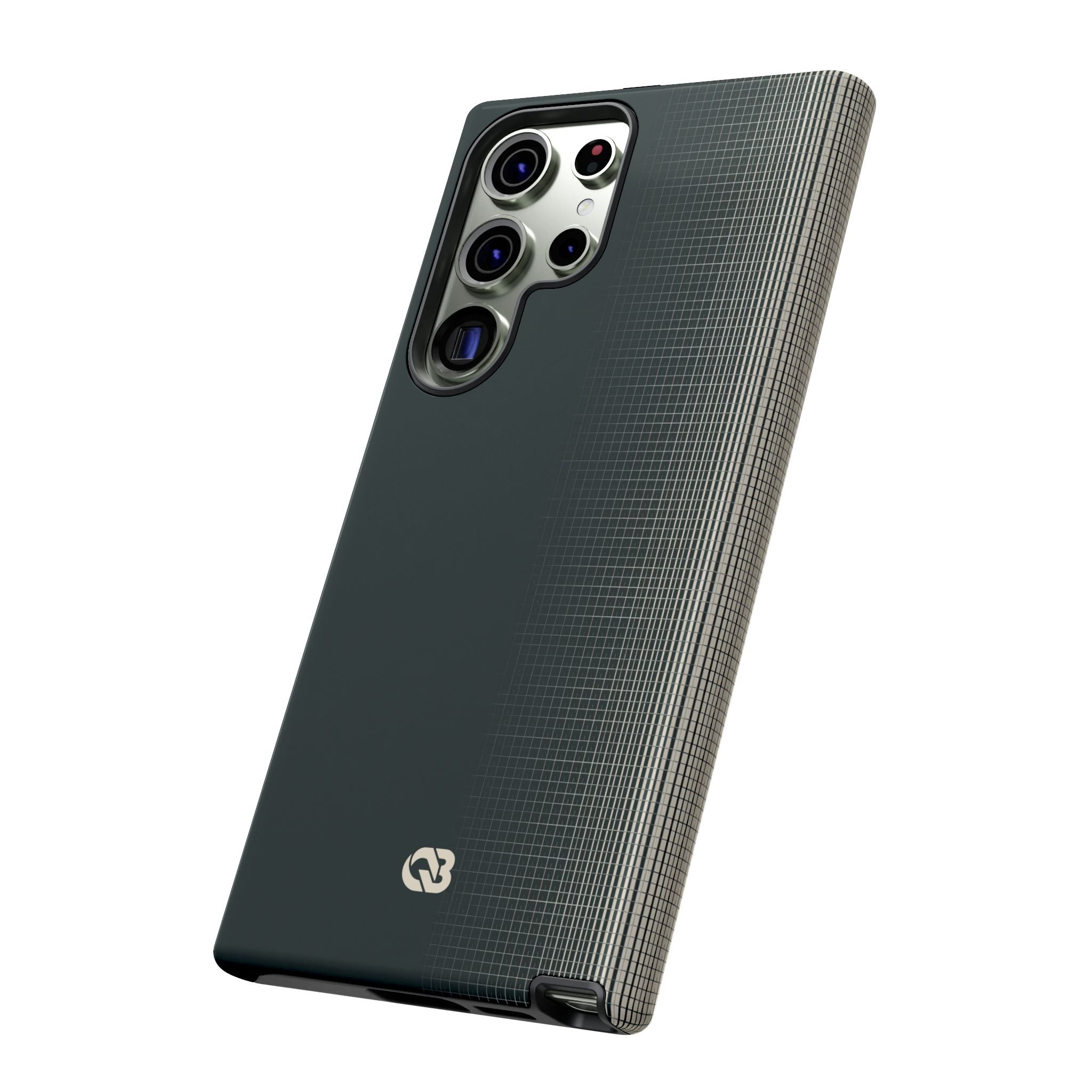 Grey Tough Phone Case for Samsung - Charcoal Tech Grid