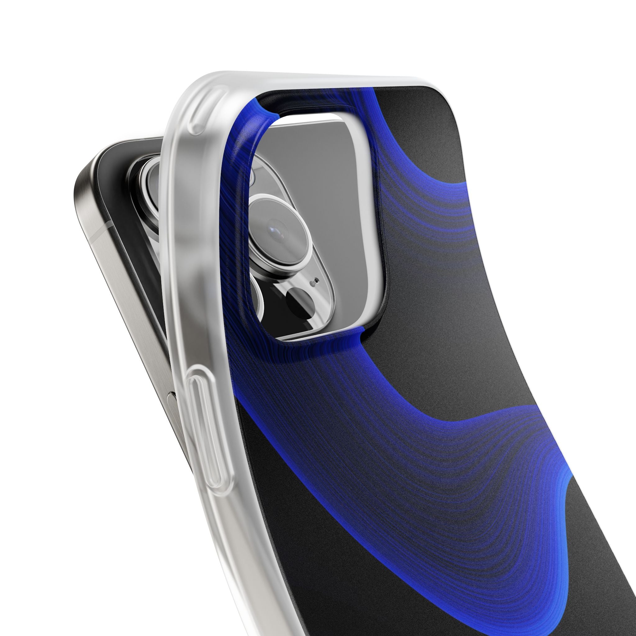 Blue Lite Phone Case for iPhone - Electric Cobalt Flow
