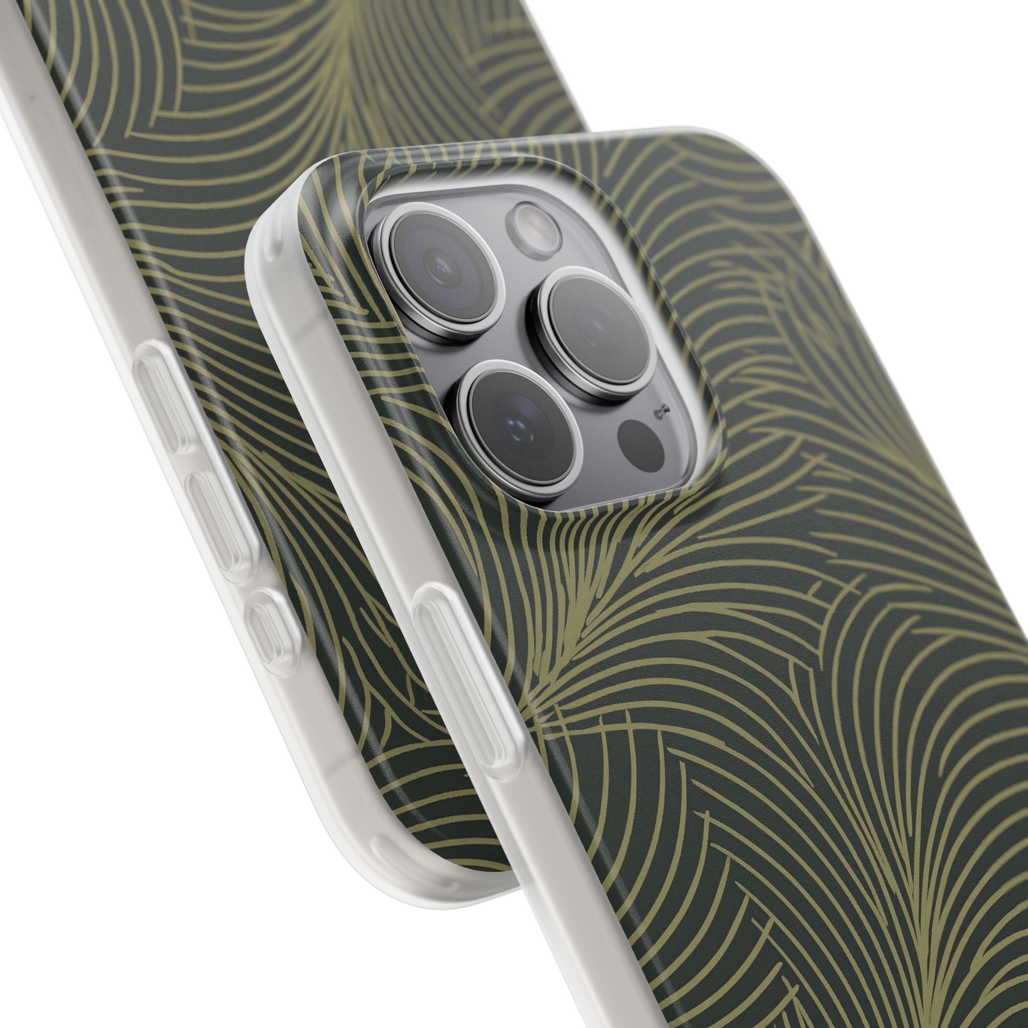 Green Lite Phone Case for iPhone - Dark Olive Plume