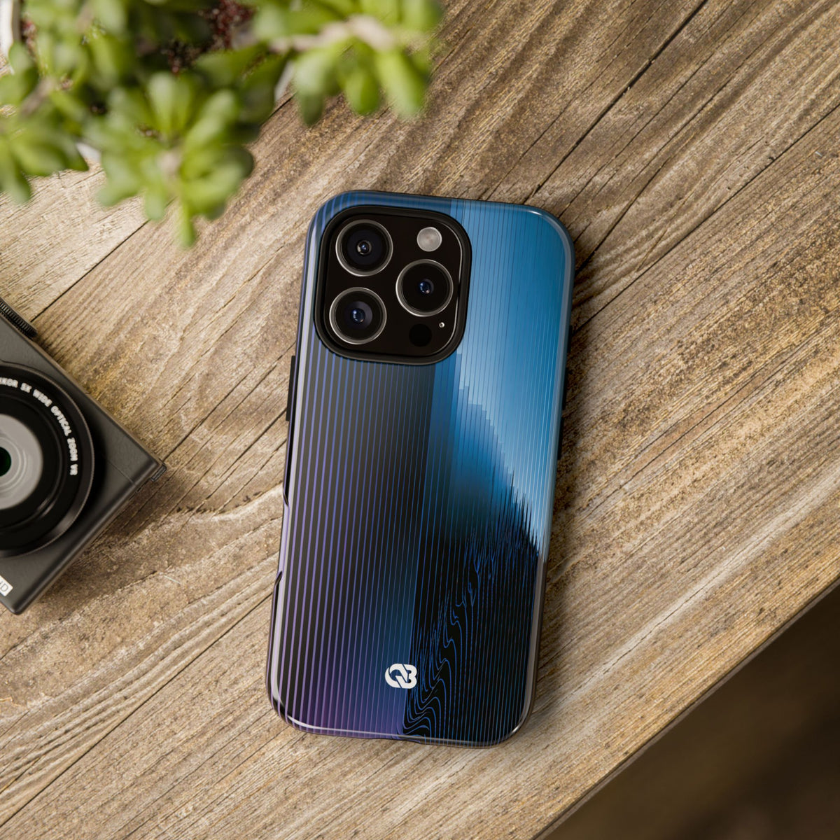Blue Tough Phone Case for iPhone - Indigo Distortion Wave