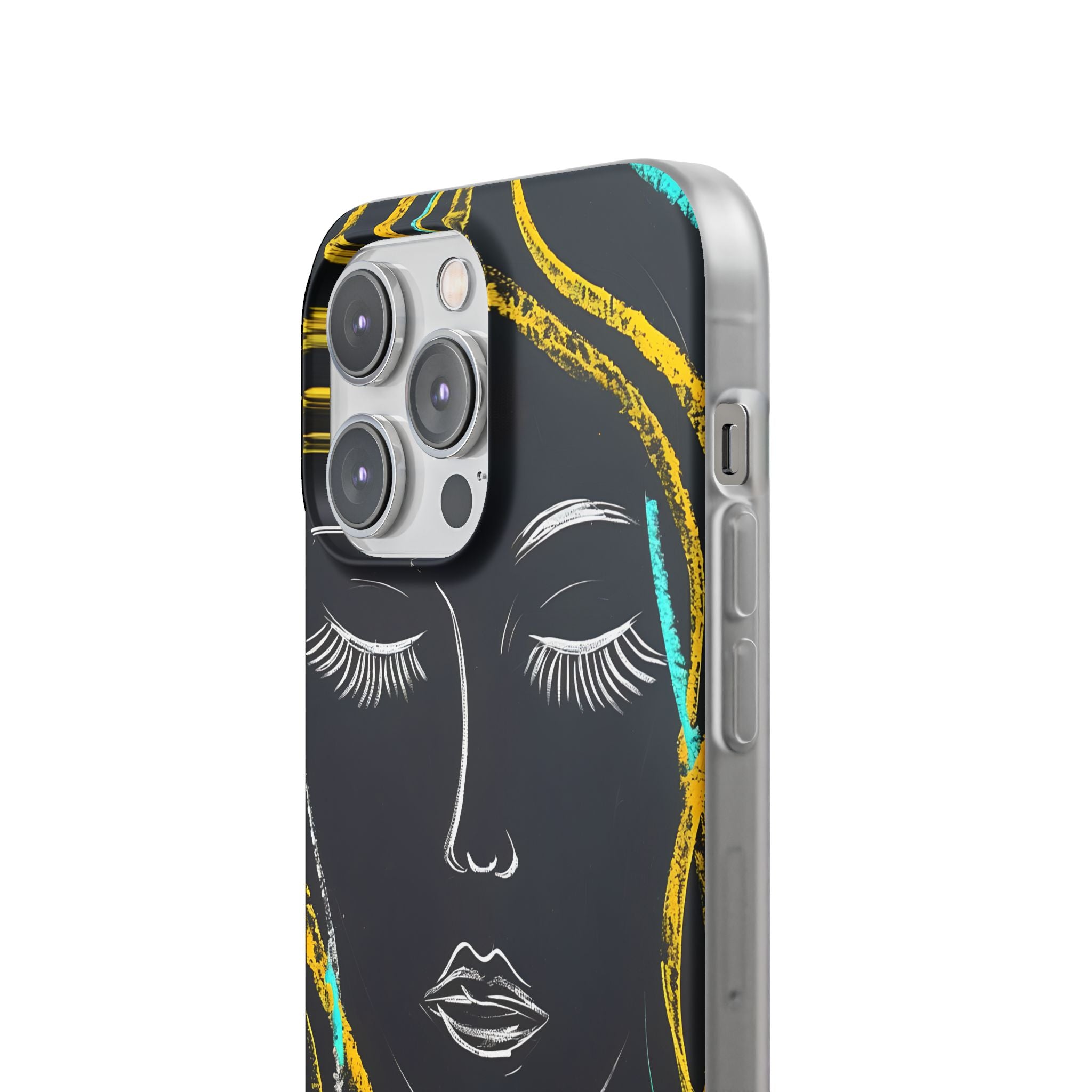 Obsidian Chalk Portrait · Soft Phone Case for iPhone