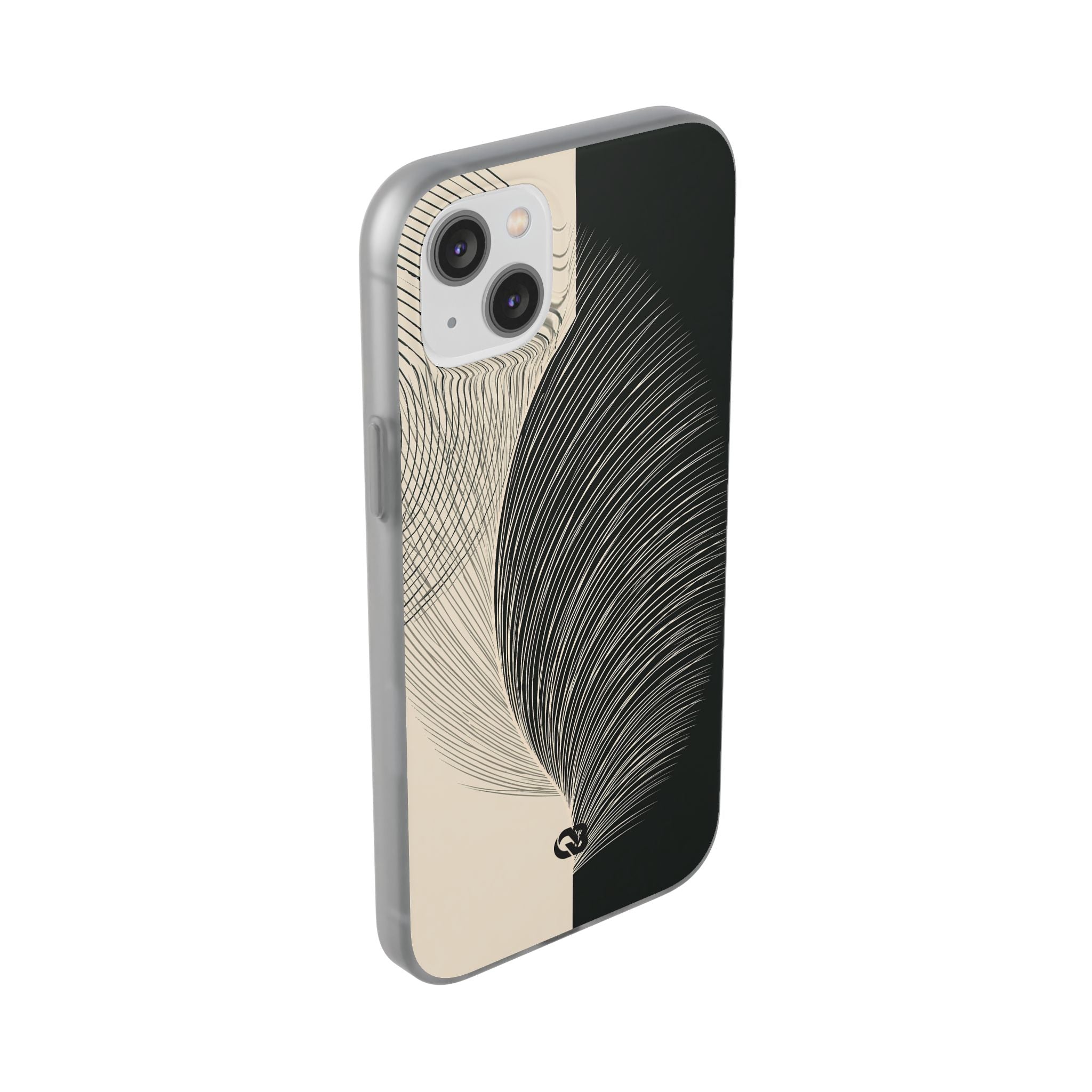 Beige Lite Phone Case for iPhone - Obsidian Cream Plume