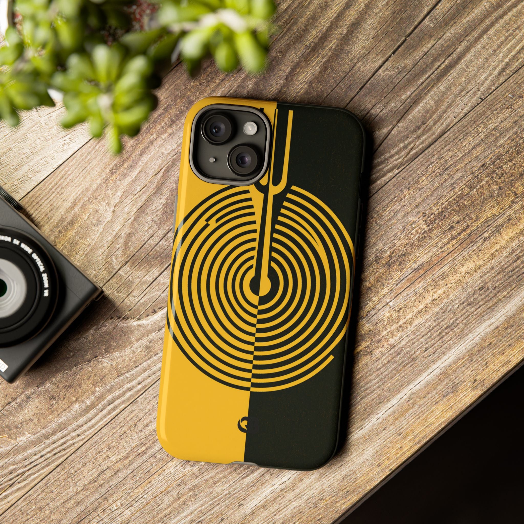 Yellow Tough Phone Case for iPhone - Voltage Sector Pulse