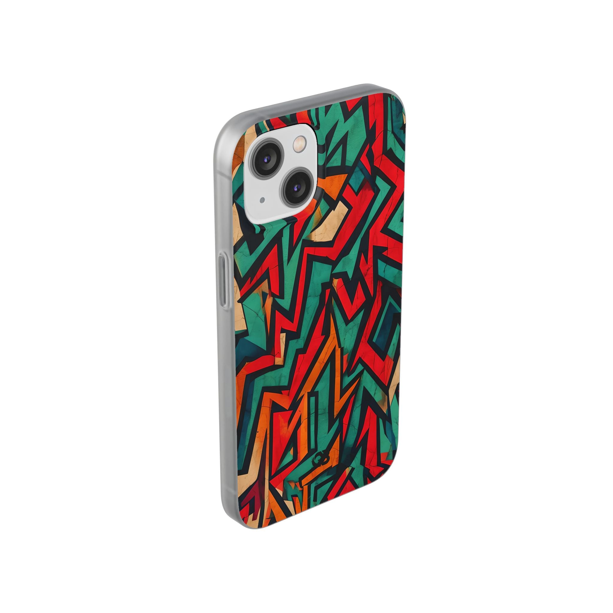 Jagged Teal Static · Soft Phone Case for iPhone