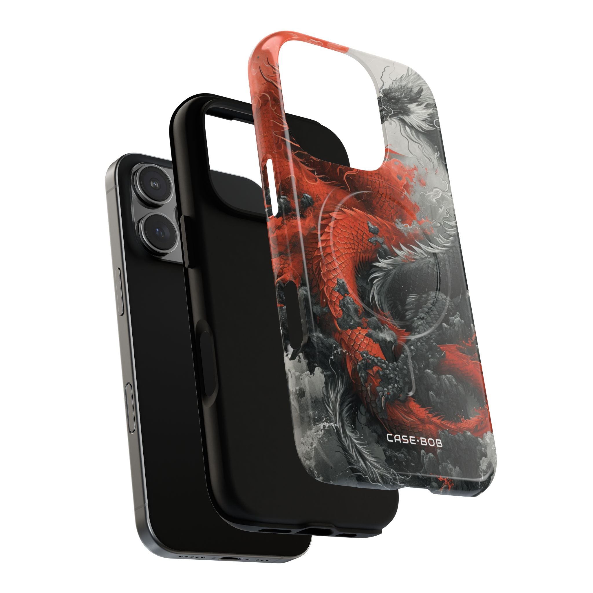 Twin Dragons Crimson iPhone 16 Pro Case - Tough+