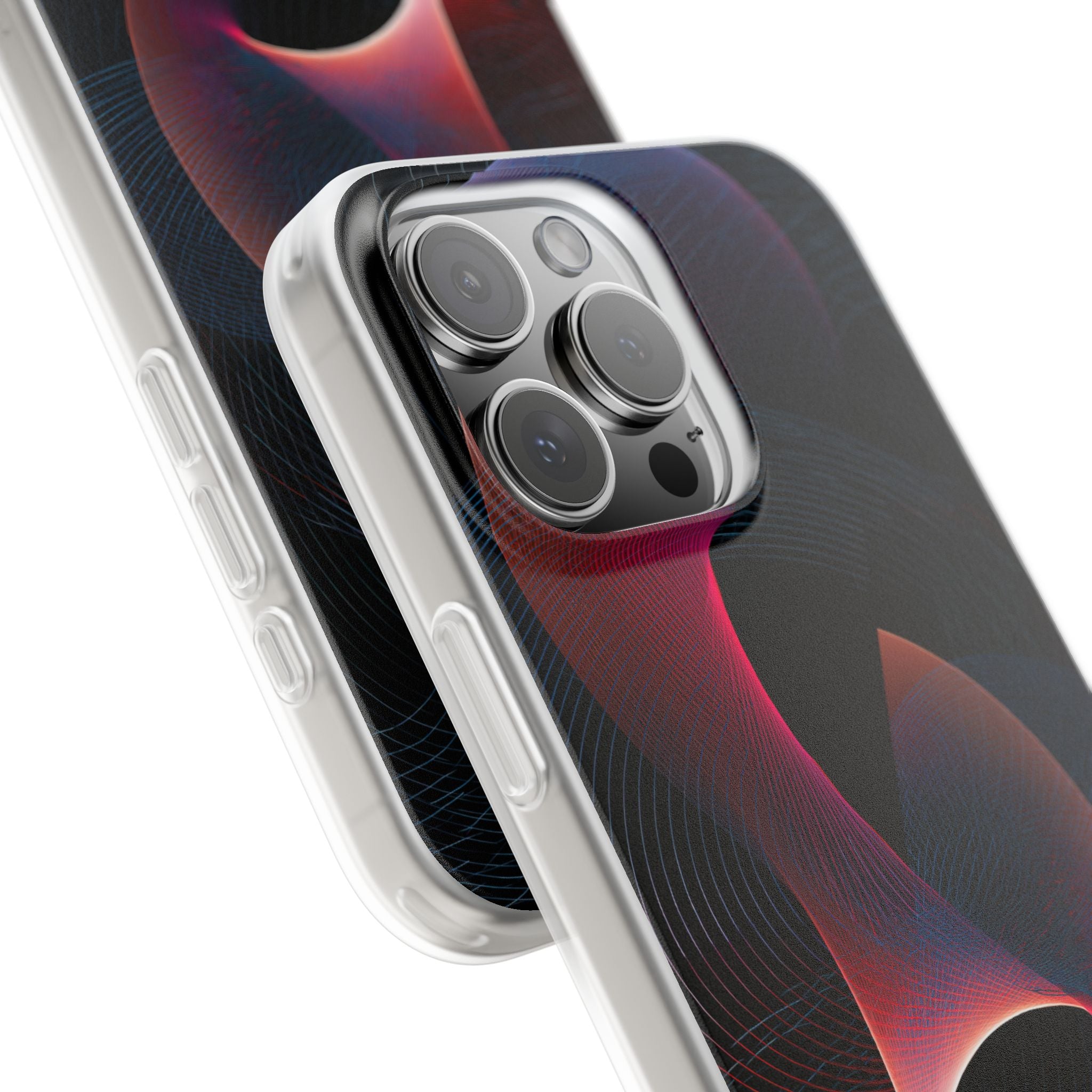 Black Lite Phone Case for iPhone - Cobalt Crimson Flux