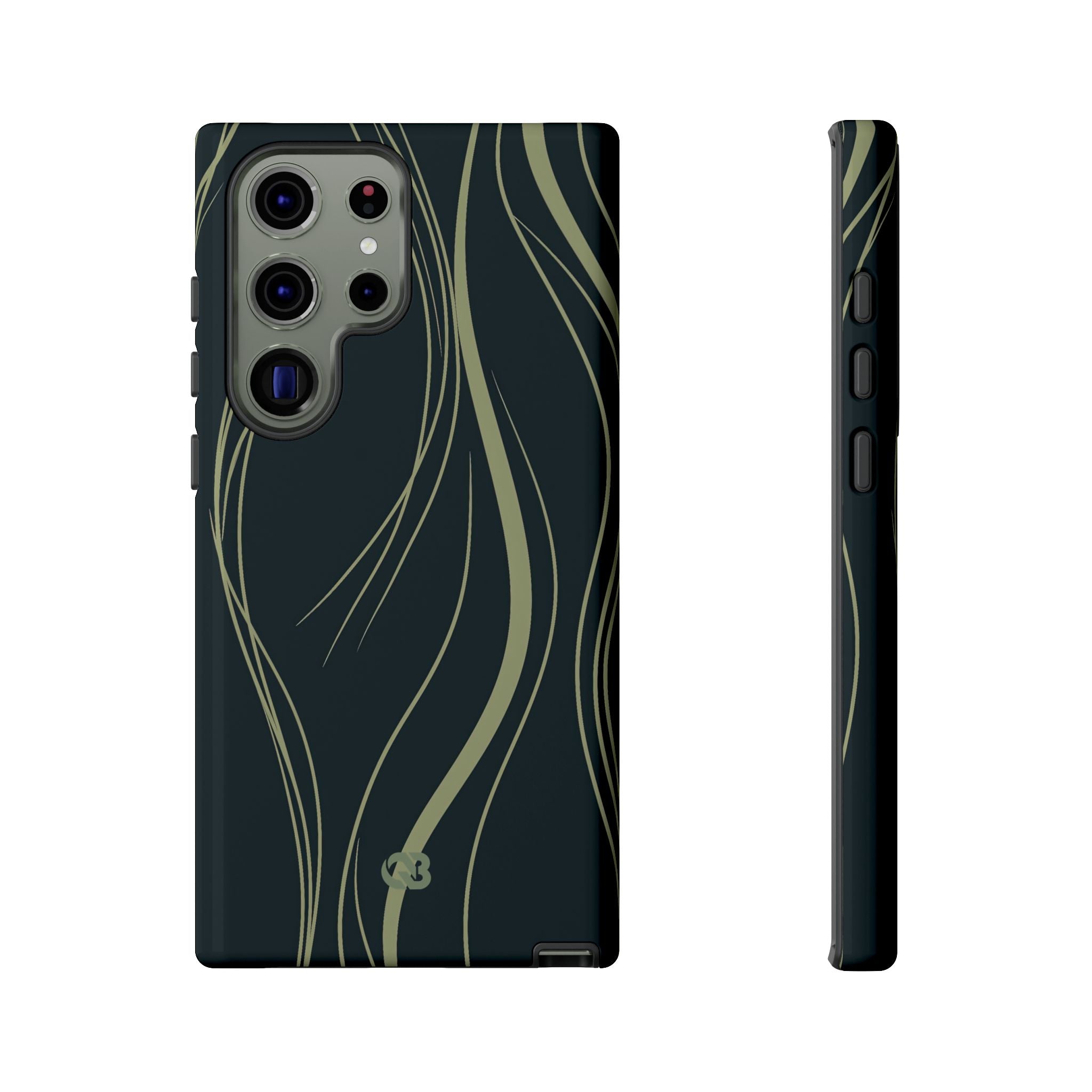 Green Tough Phone Case for Samsung - Obsidian Sage Flow