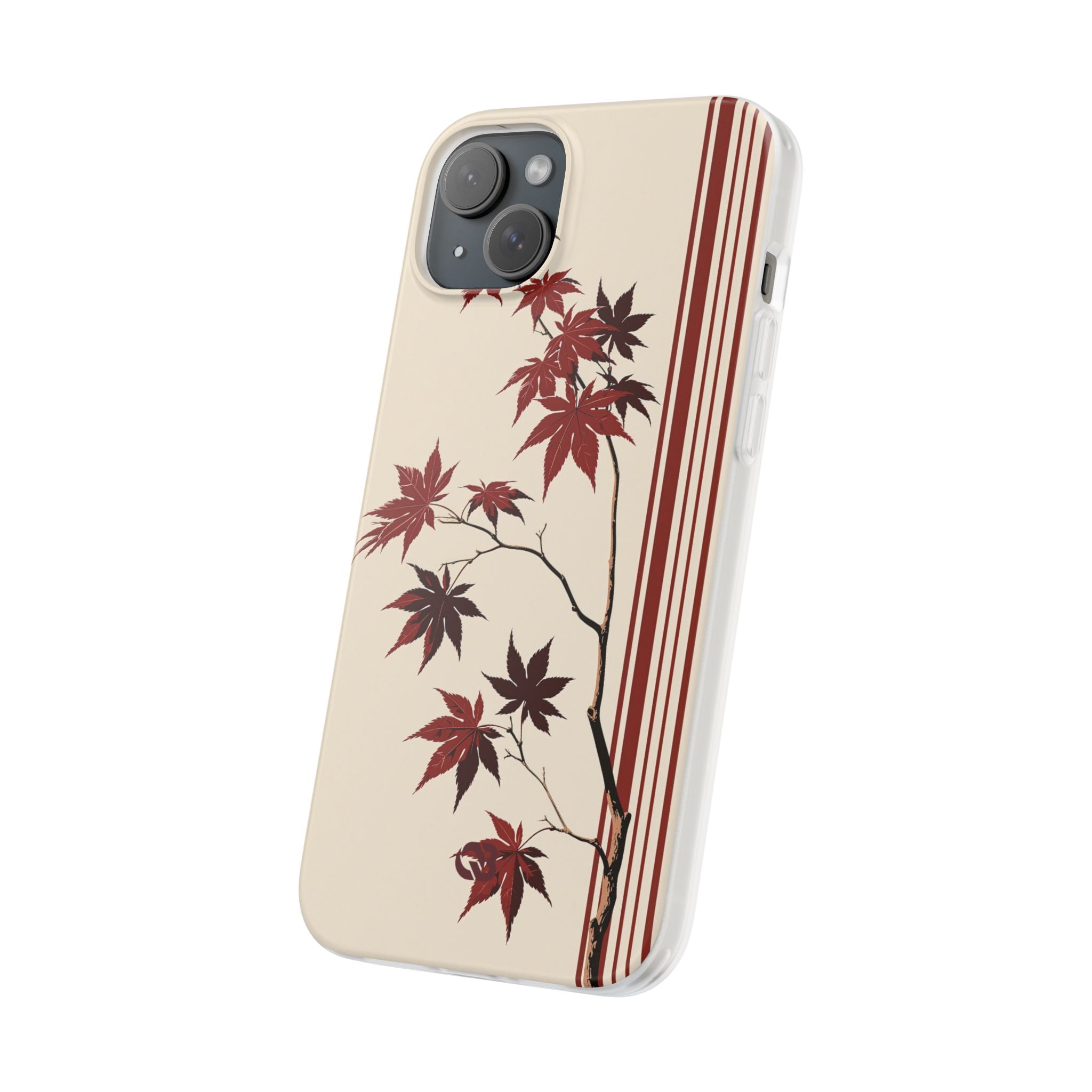 Red Lite Phone Case for iPhone - Crimson Momiji Stripe