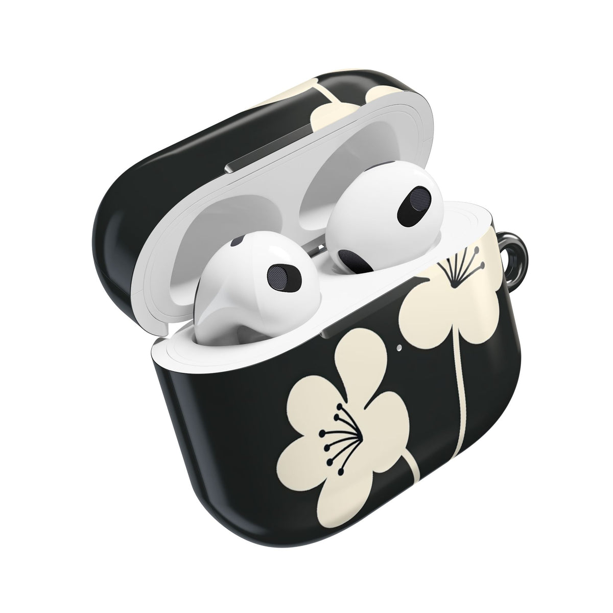 Nordic Blossom · Hard Case for AirPods & AirPods Pro · Black