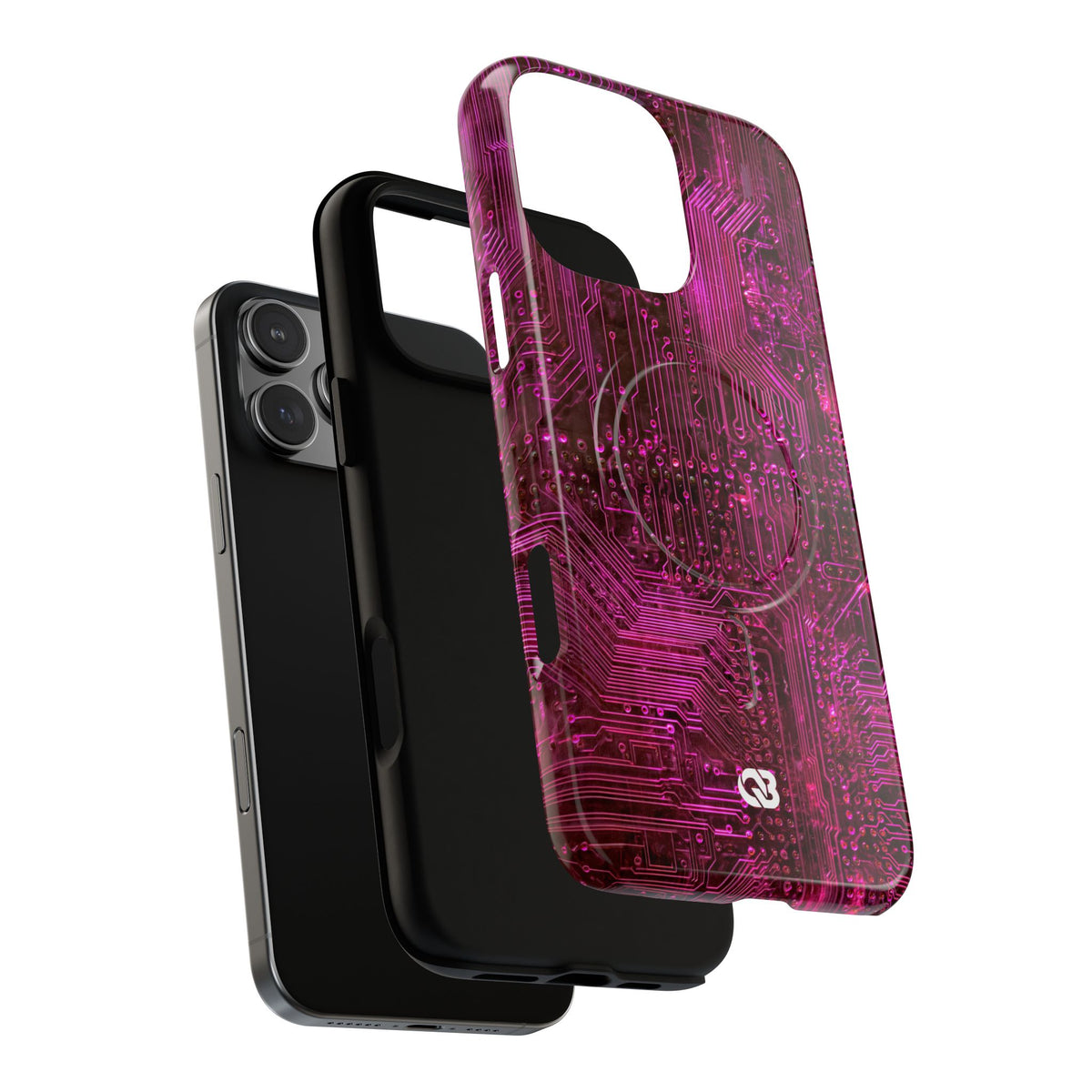 Magenta Circuit Trace · Tough 2.0 Magnetic Phone Case for iPhone · Pink