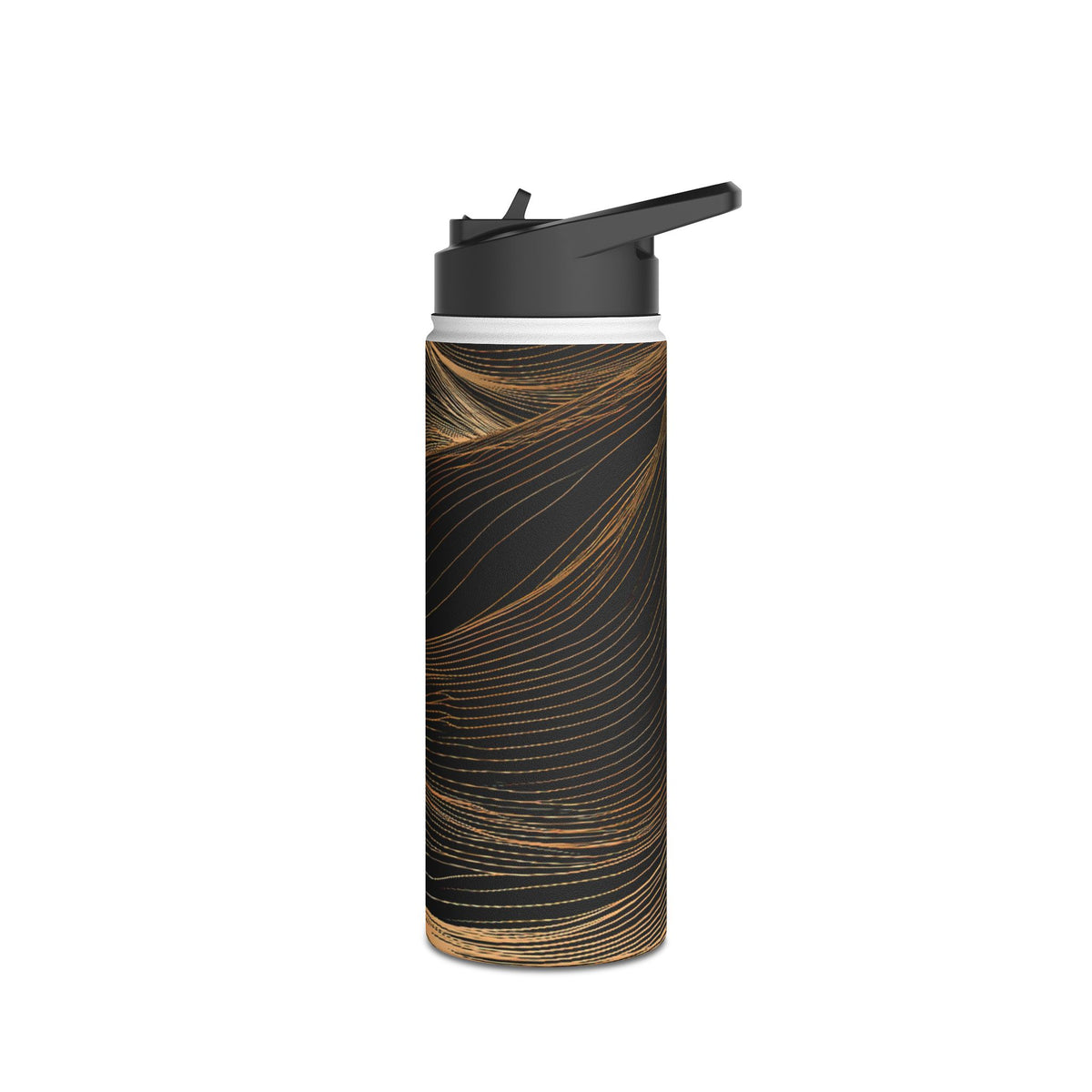 Gilded Ridge Lines · Insulated Water Bottle · Black