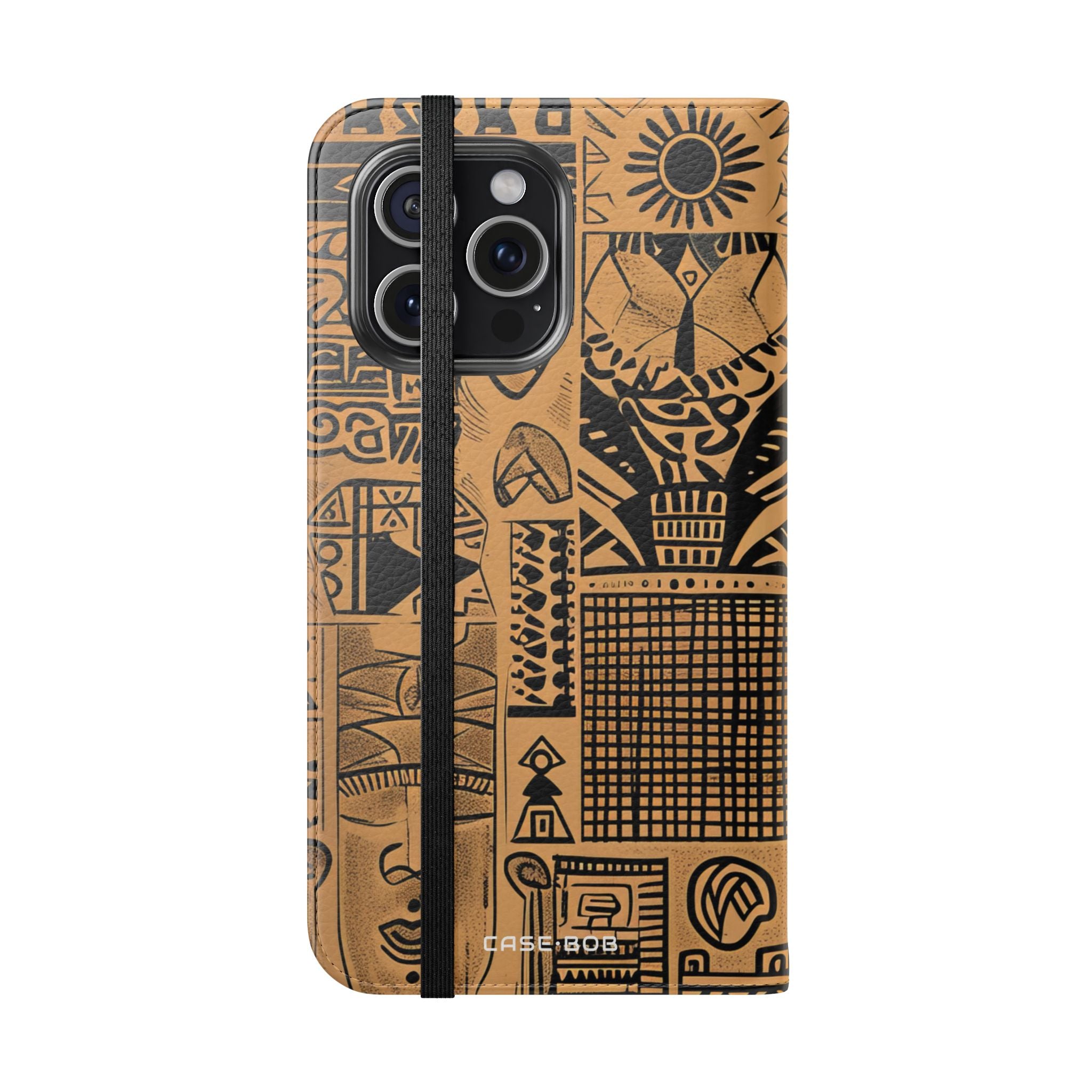Celestial Faces Brown - iPhone 15 Pro Max Case - Wallet