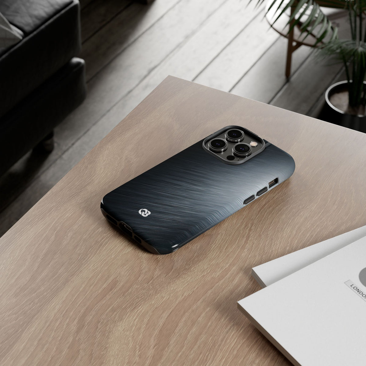 Brushed Obsidian Steel · Tough Phone Case for iPhone · Grey