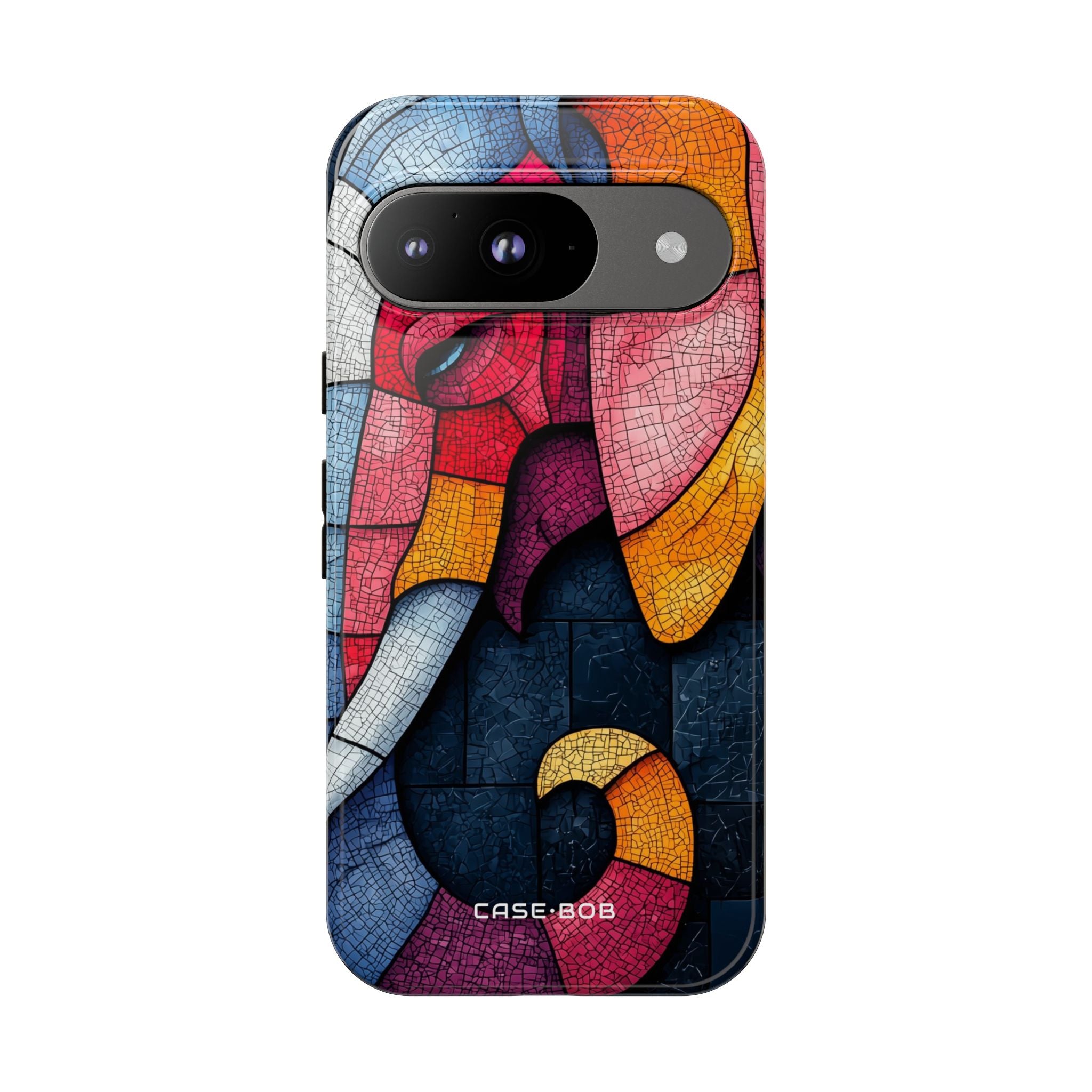 Elefanten-Mosaik Google Pixel 9 Case - Tough