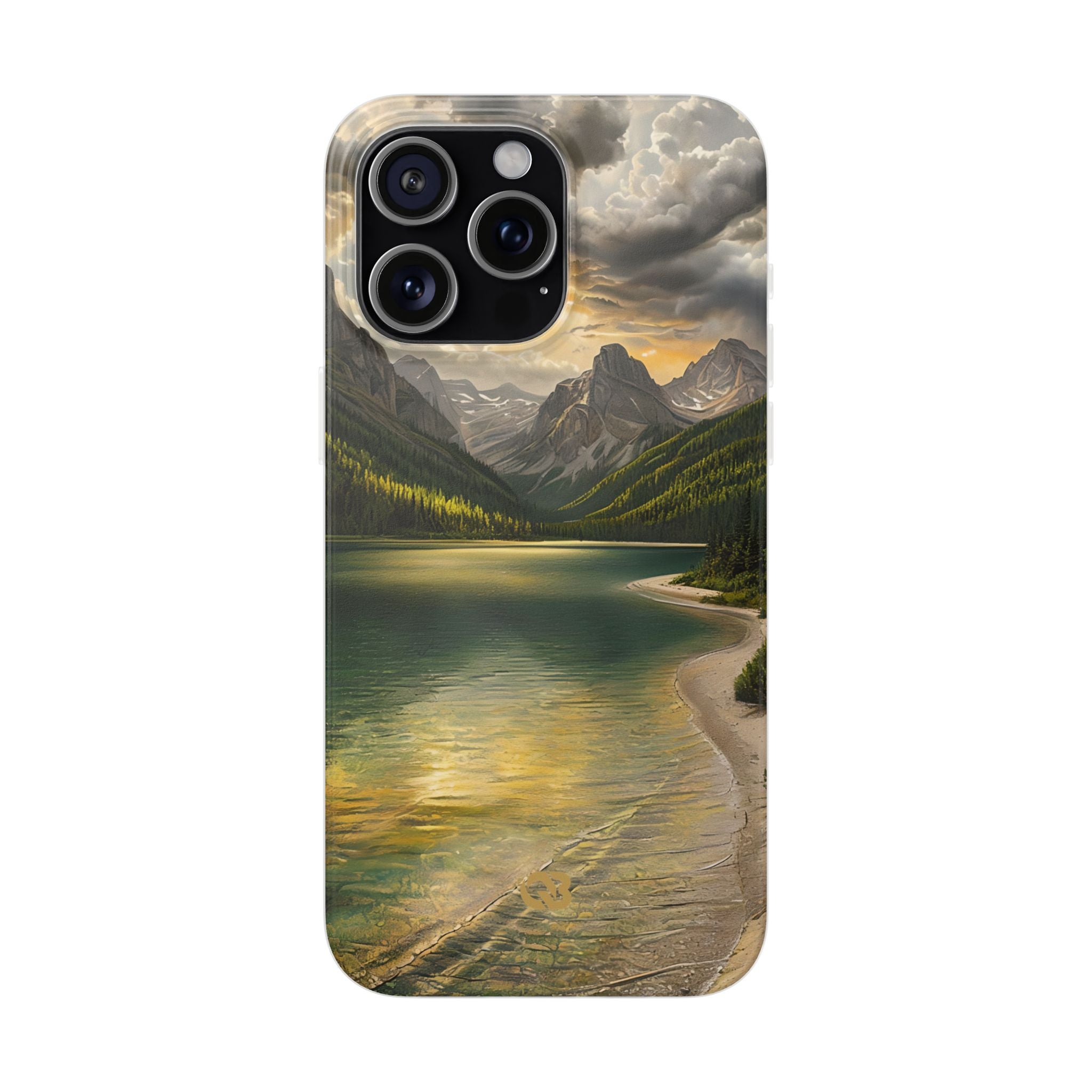Gilded Mountain Lake · Soft Phone Case for iPhone