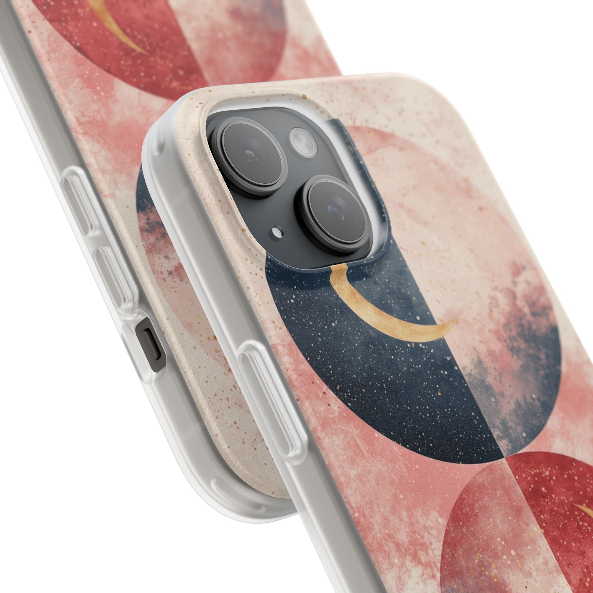 Golden Crescent Circles iPhone 15 Skal - Mjuk