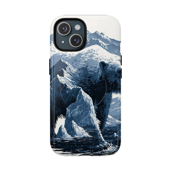 Fjord Summit Bear · Tough 2.0 Magnetic Phone Case for iPhone · Blue