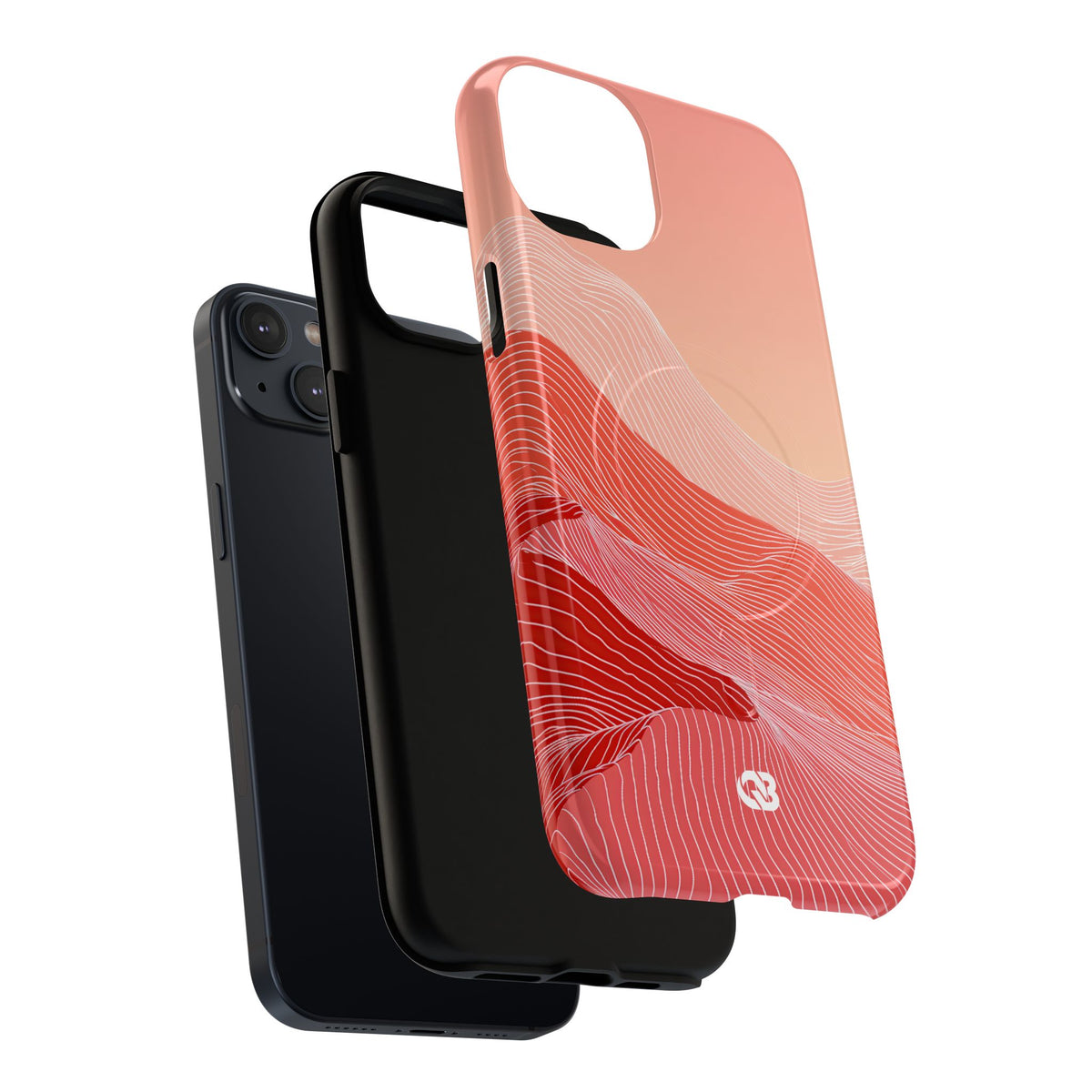 Coral Ridge Contours · Tough 2.0 Magnetic Phone Case for iPhone · Red
