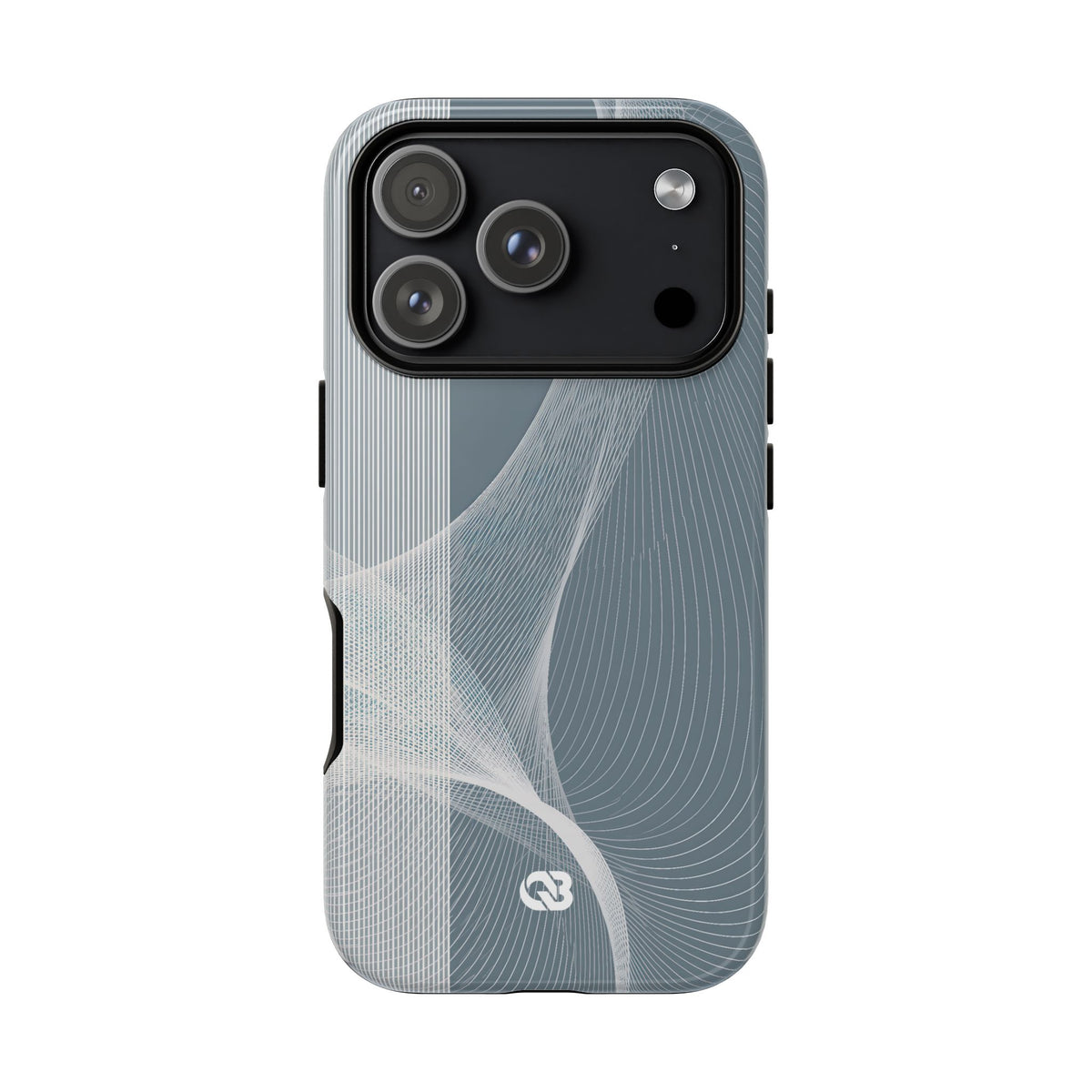 Grey Tough Phone Case for iPhone - Slate Mesh Horizon