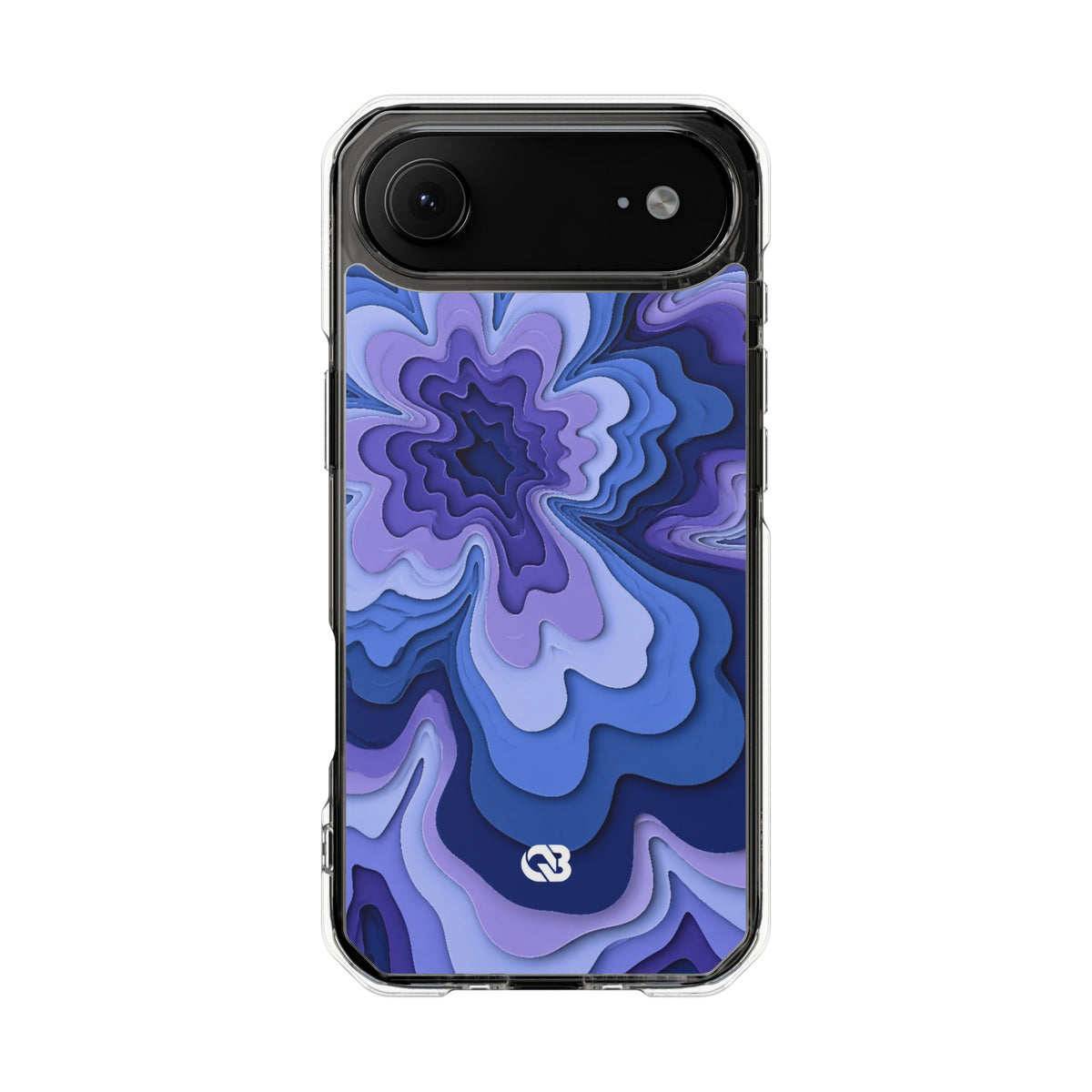 Periwinkle Strata Bloom · Clear Impact Magnetic Phone Case for iPhone · Purple
