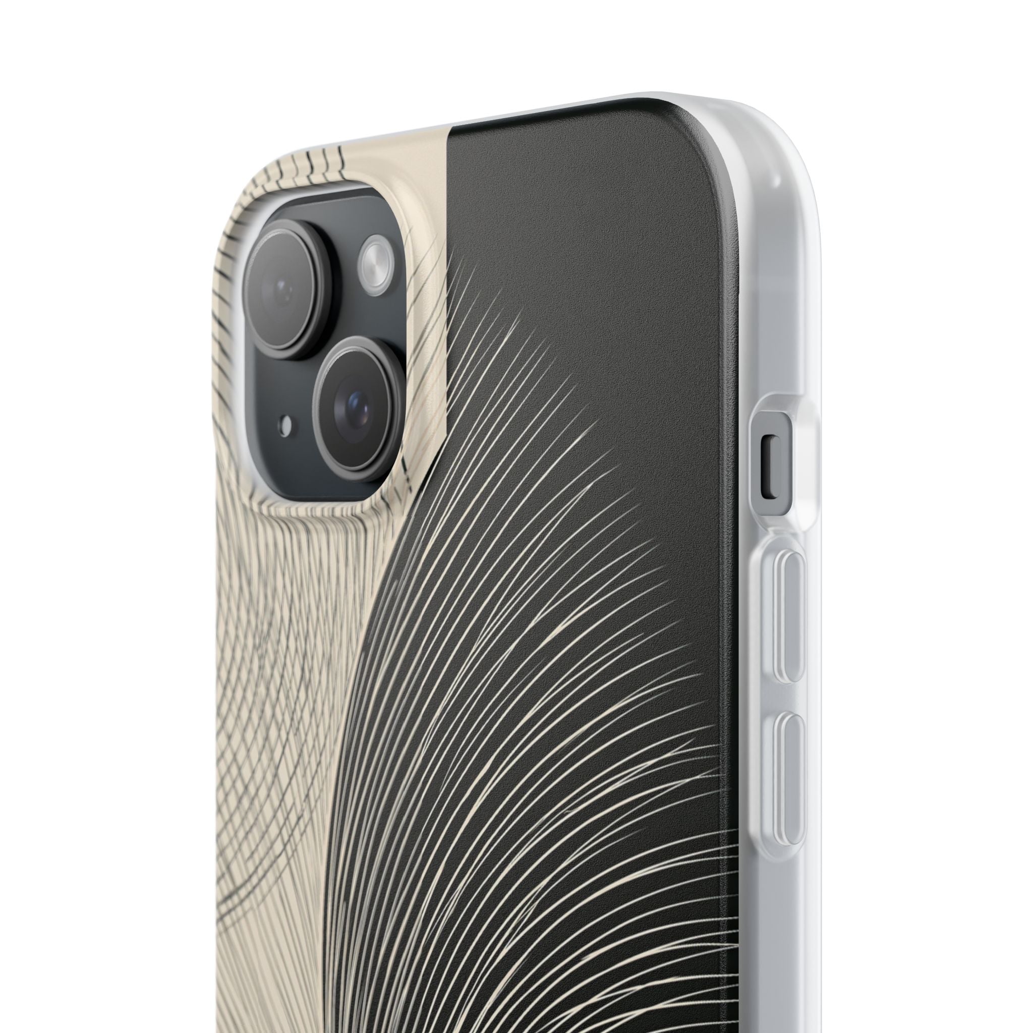 Beige Lite Phone Case for iPhone - Obsidian Cream Plume