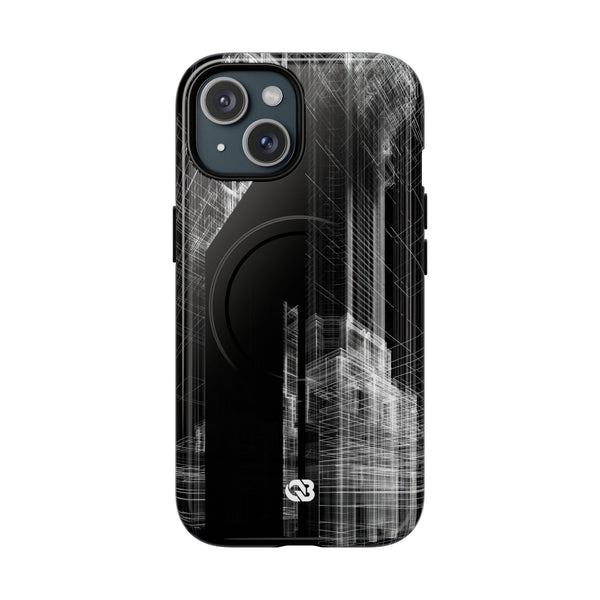 Metropolis Wireframe · Tough 2.0 Magnetic Phone Case for iPhone · Black