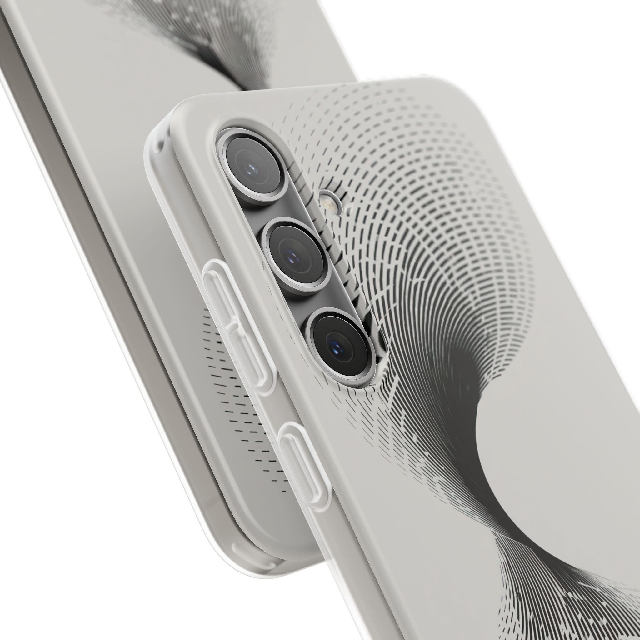 White Lite Phone Case for Samsung - Linear Torsion Grid