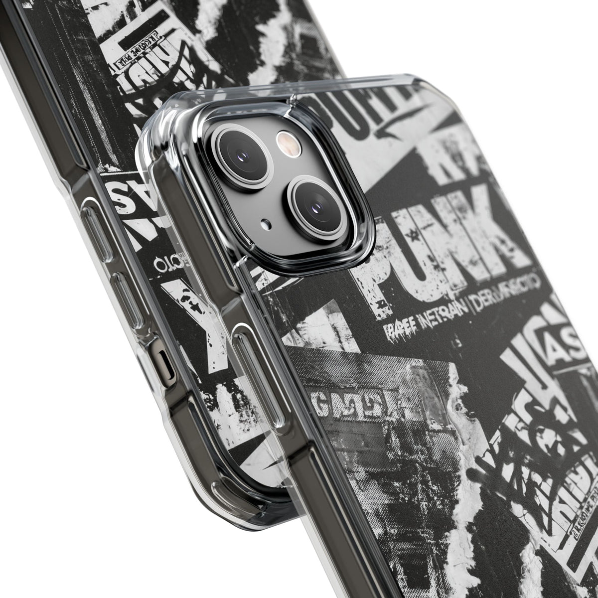 Underground Punk Collage · Clear Impact Magnetic Phone Case for iPhone · Black
