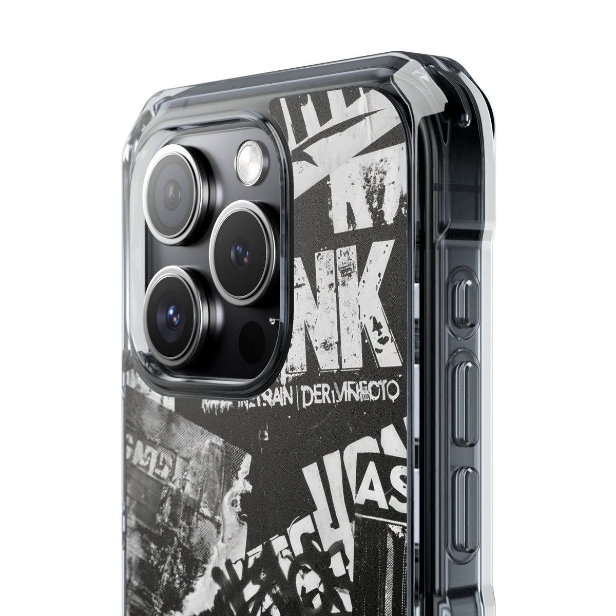 Underground Punk Collage · Clear Impact Magnetic Phone Case for iPhone · Black