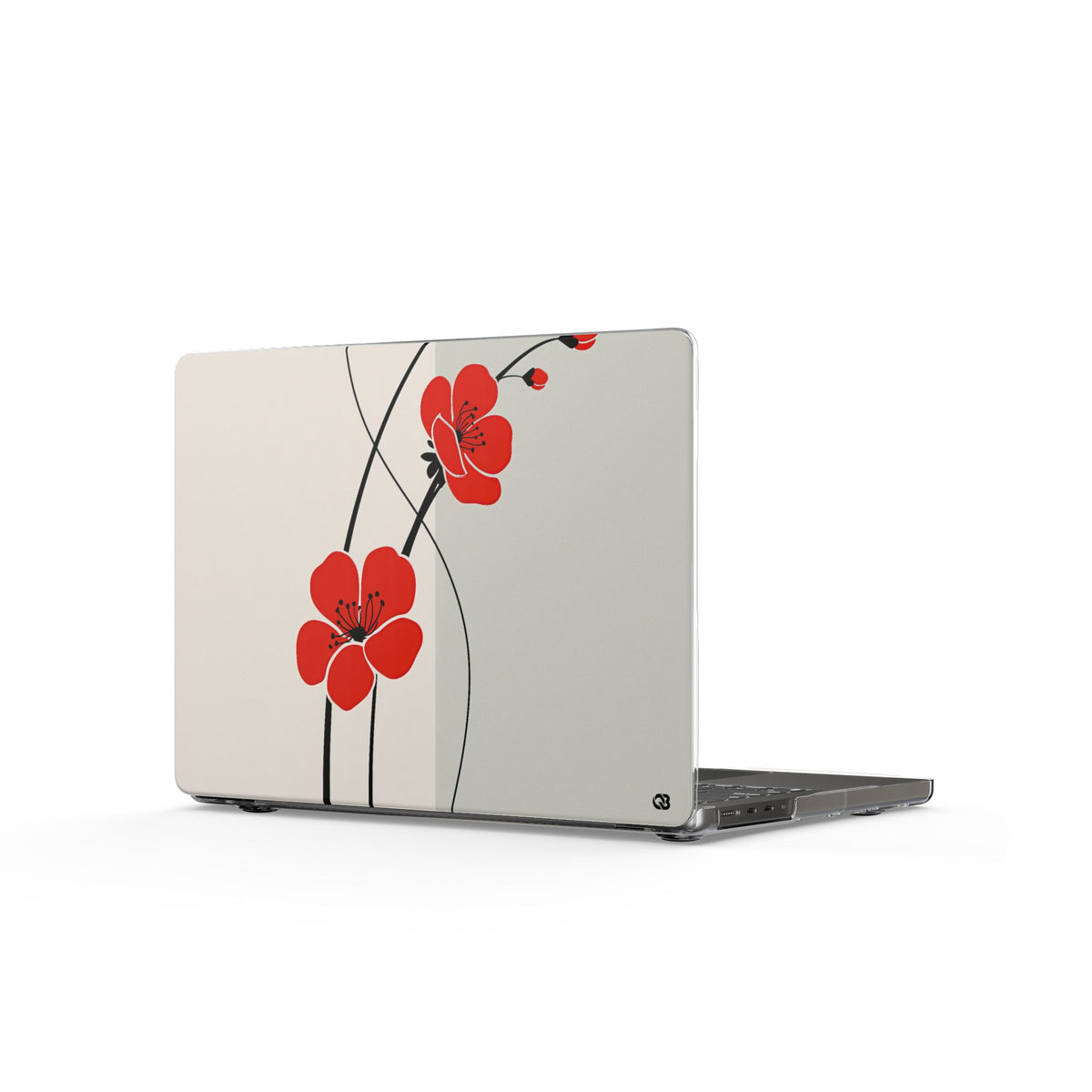 Scarlet Bloom Minimal · Clear Hard Case for MacBook · Red