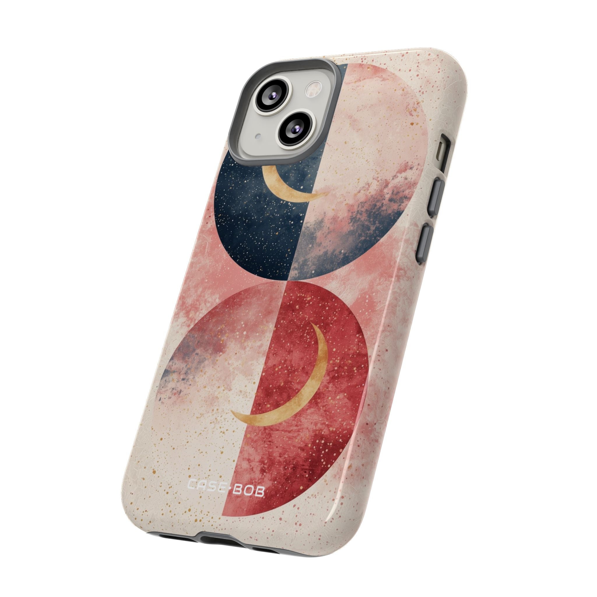 Golden Crescent Circles iPhone 14 Cover - Tough