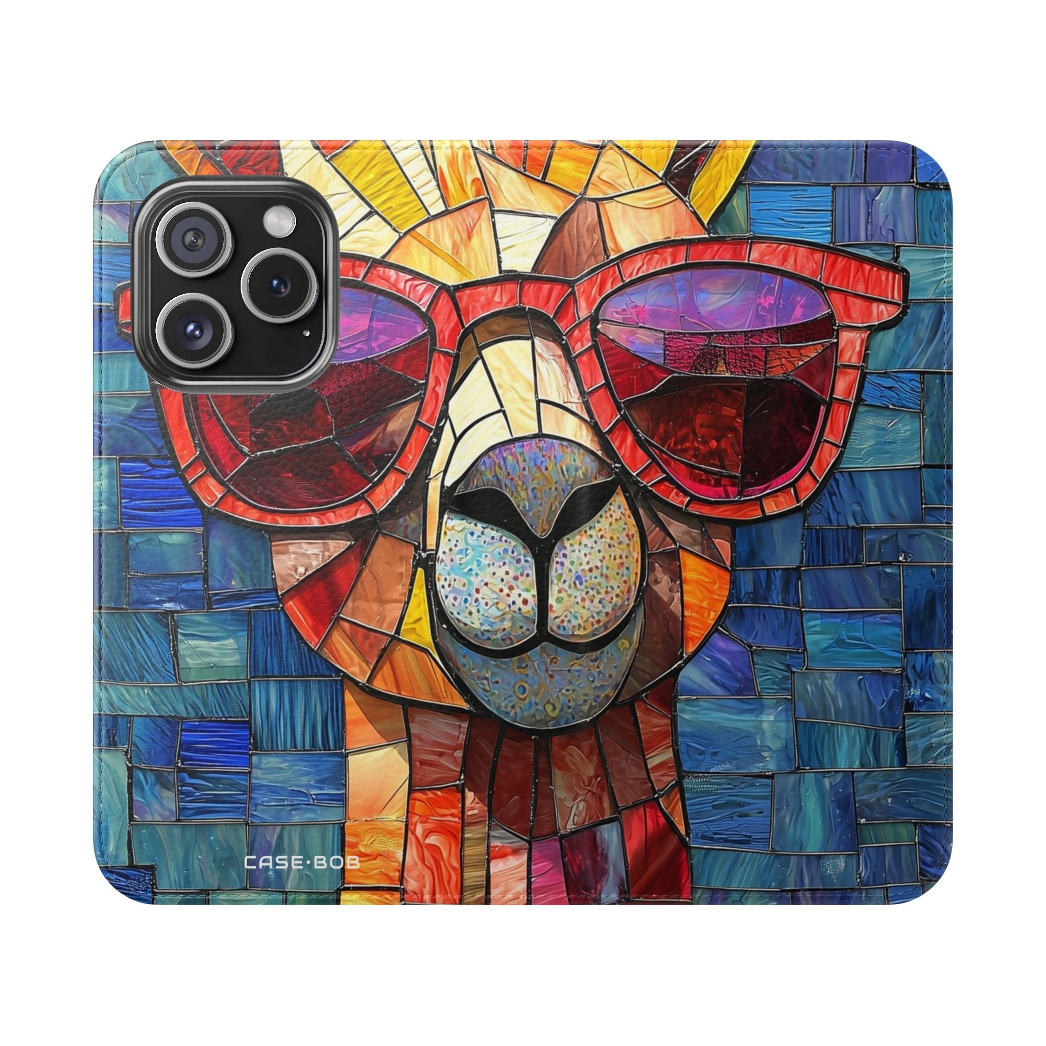 Sunglass Llama Mosaic - iPhone 15 Pro Case - Wallet