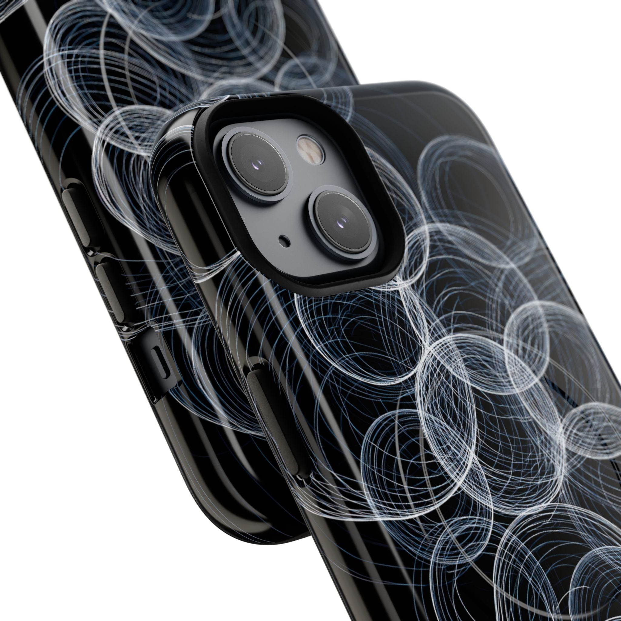Black Tough 2.0 Magsafe Phone Case for iPhone - Frosted Ring Matrix