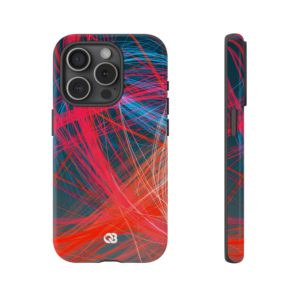 Neon Fiber Stream · Tough Phone Case for iPhone · Red