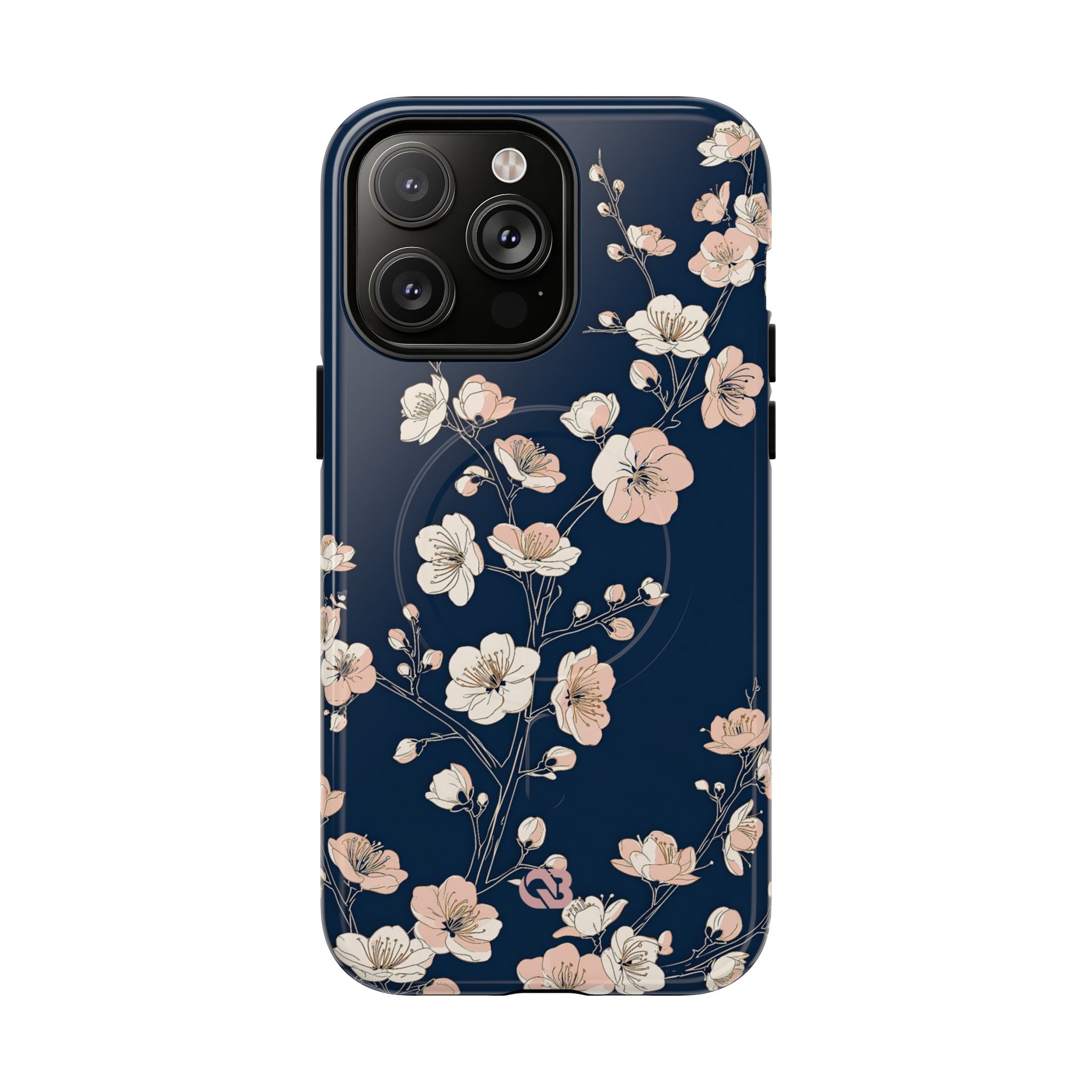 Blue Tough 2.0 Magsafe Phone Case for iPhone - Midnight Peach Sakura