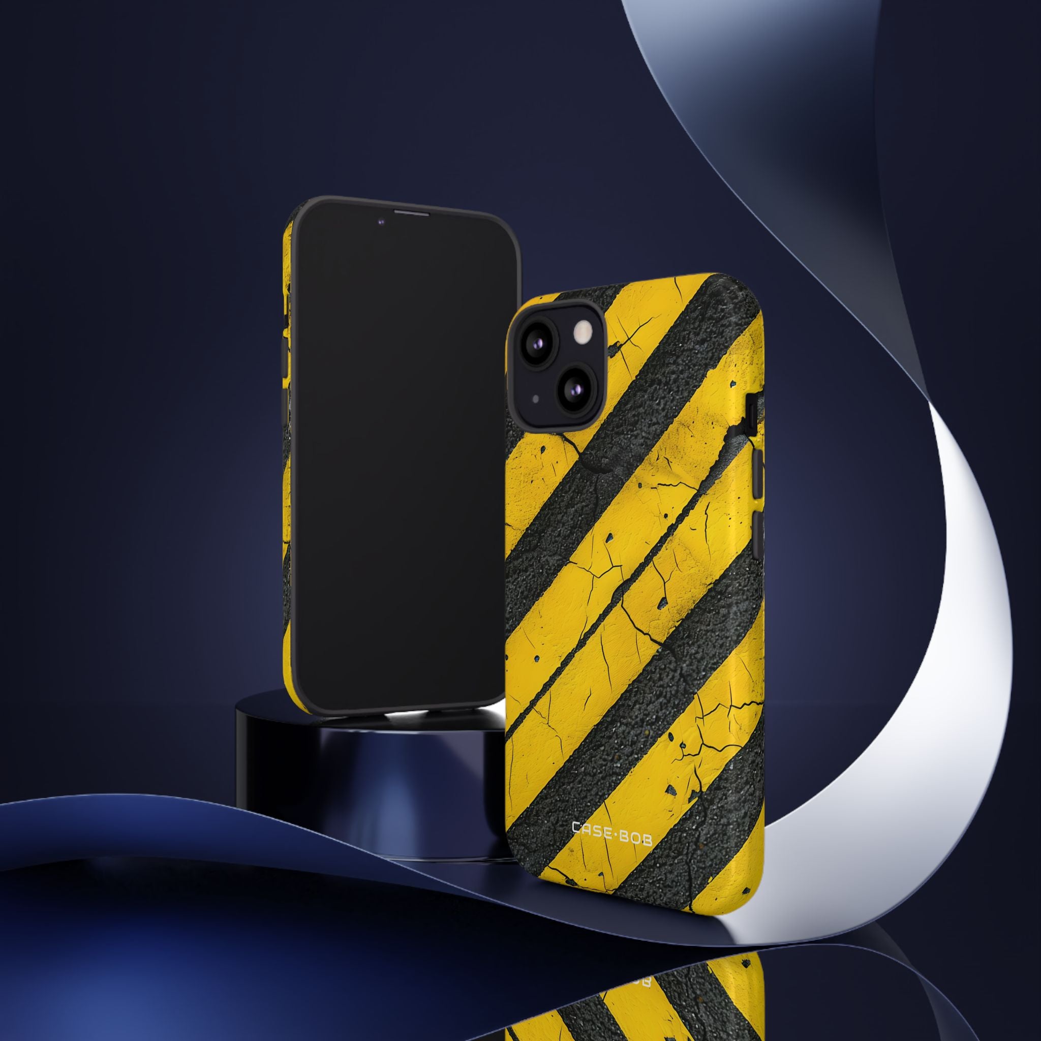 Gelb gestreifte Distress iPhone 13 Case - Tough