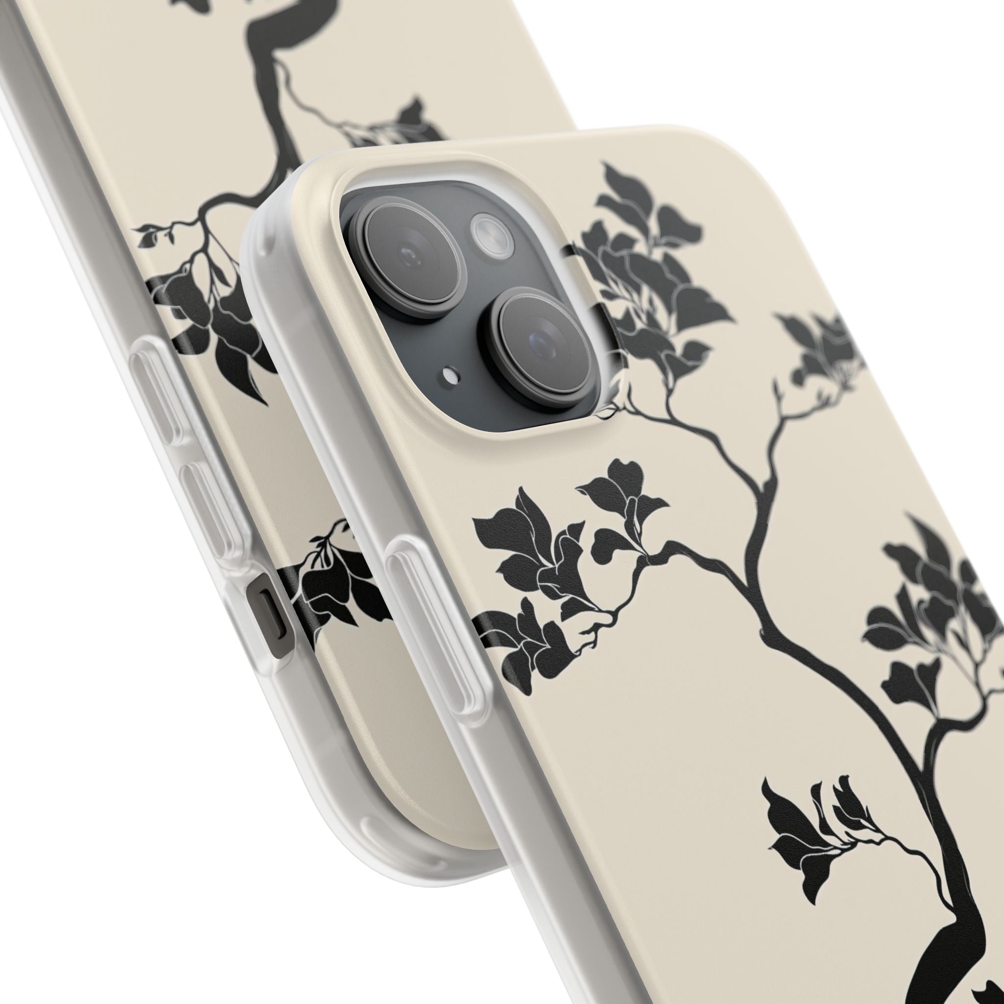 Beige Lite Phone Case for iPhone - Obsidian Bonsai Silhouette